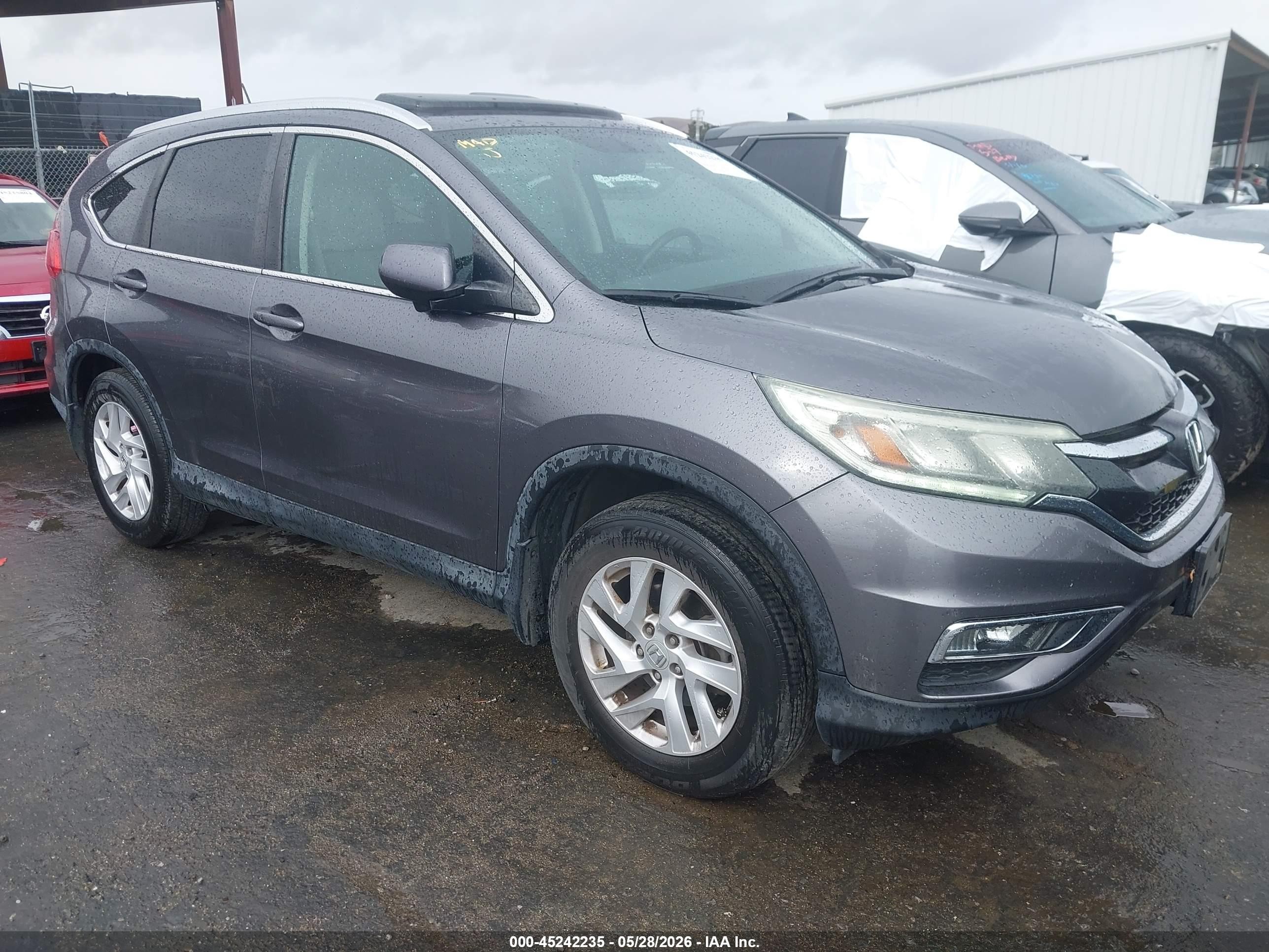 2015 Honda Cr-v Ex-l Gray vin: 2HKRM3H72FH521716