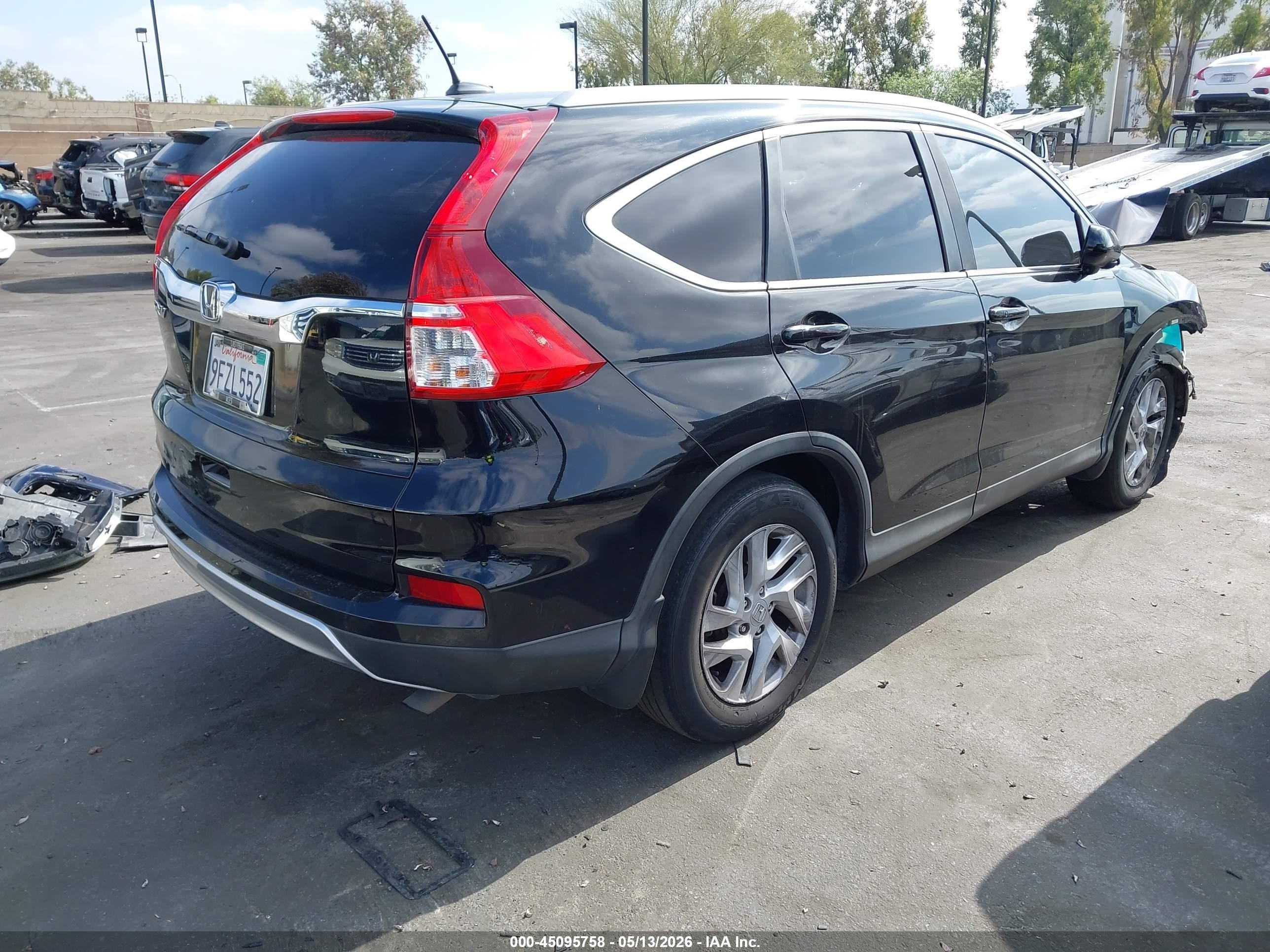 2015 Honda Cr-v Ex-l Black vin: 2HKRM3H72FH549337
