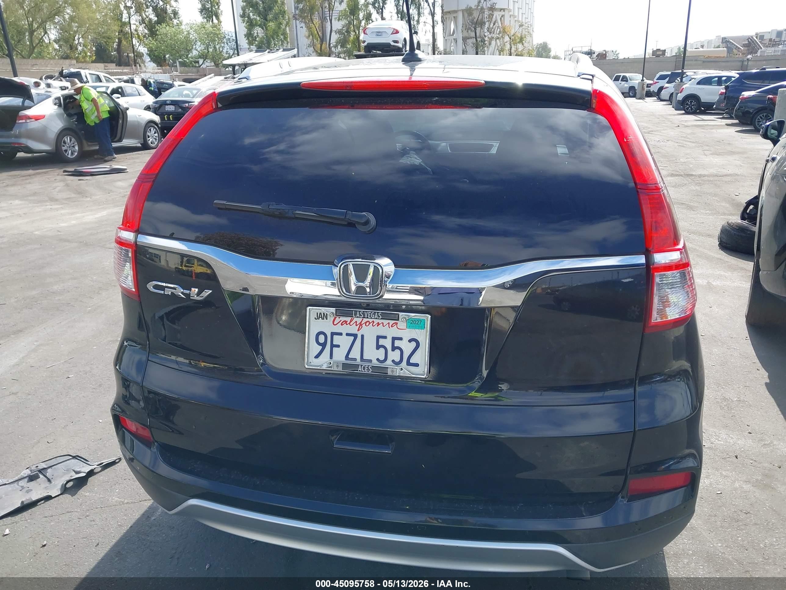 2015 Honda Cr-v Ex-l Black vin: 2HKRM3H72FH549337