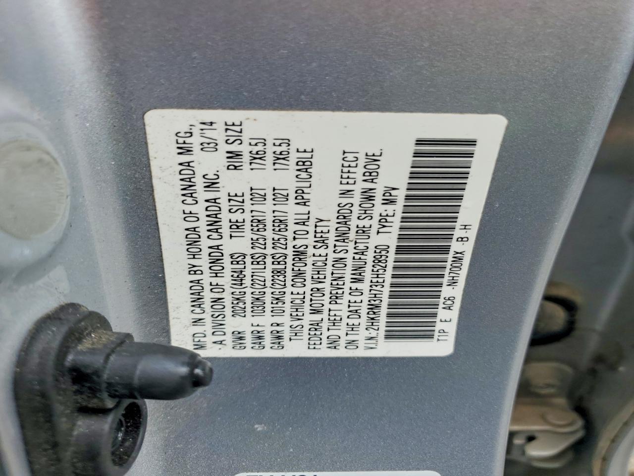 2014 Honda Cr-v Exl Silver vin: 2HKRM3H73EH528950