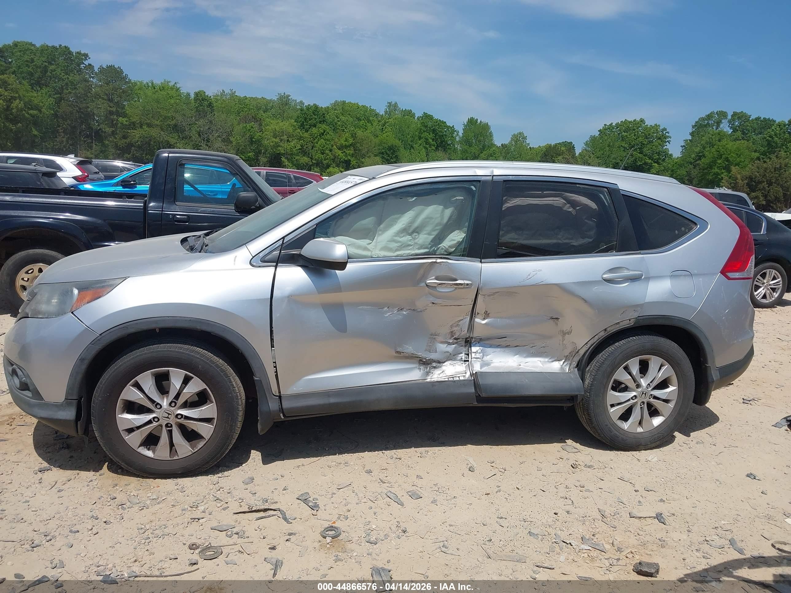 2014 Honda Cr-v Ex-l Silver vin: 2HKRM3H73EH554741
