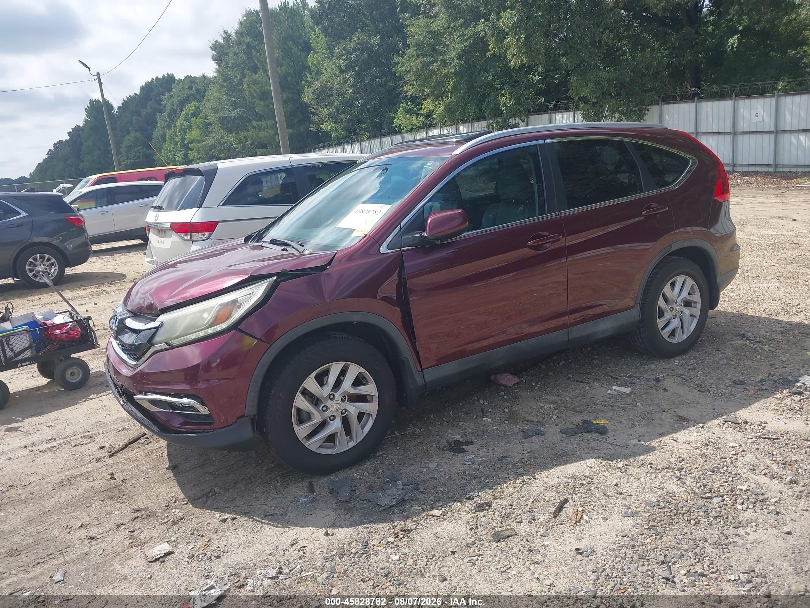 2015 Honda Cr-v Ex-l Burgundy vin: 2HKRM3H73FH507808