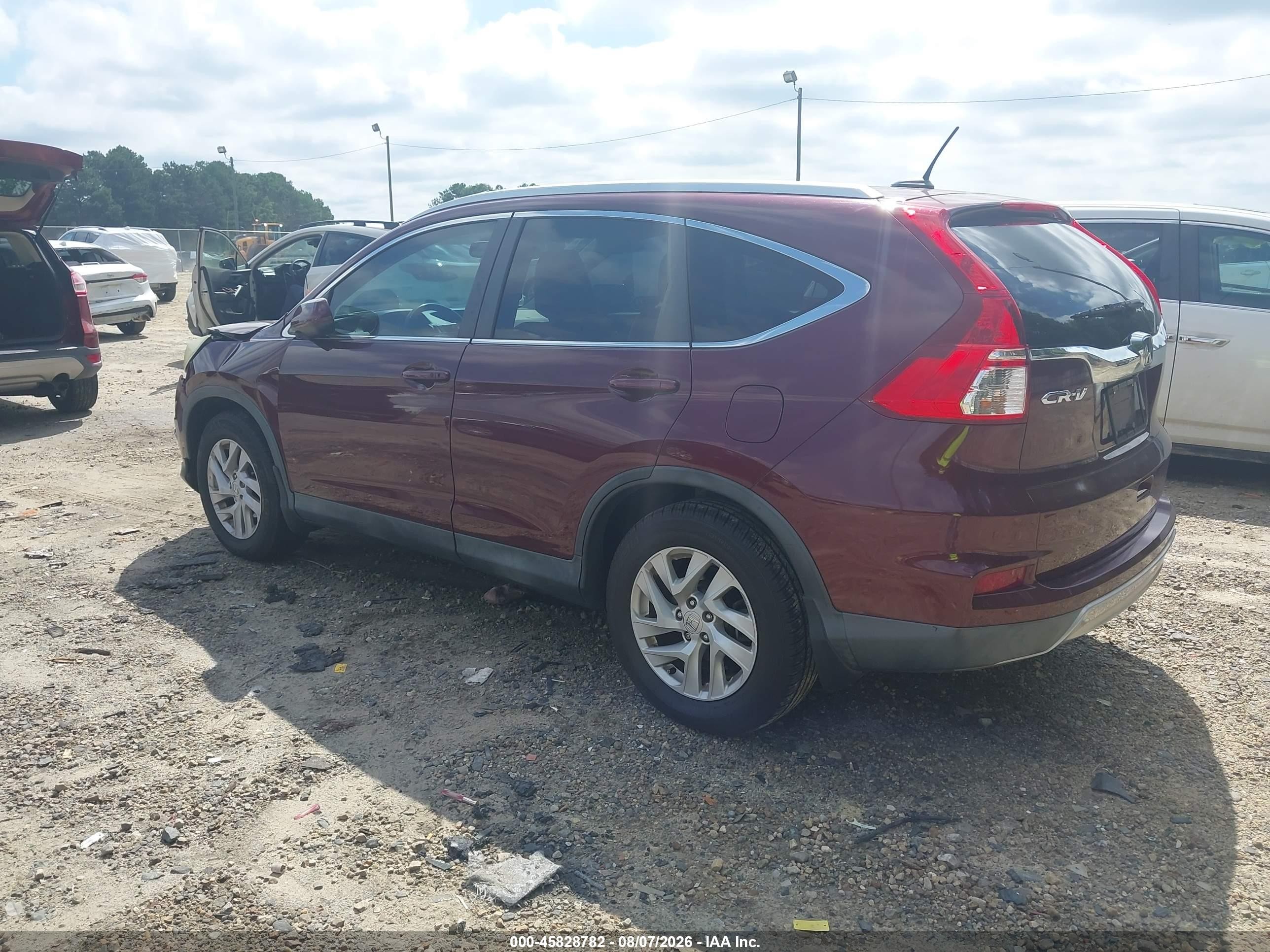 2015 Honda Cr-v Ex-l Burgundy vin: 2HKRM3H73FH507808