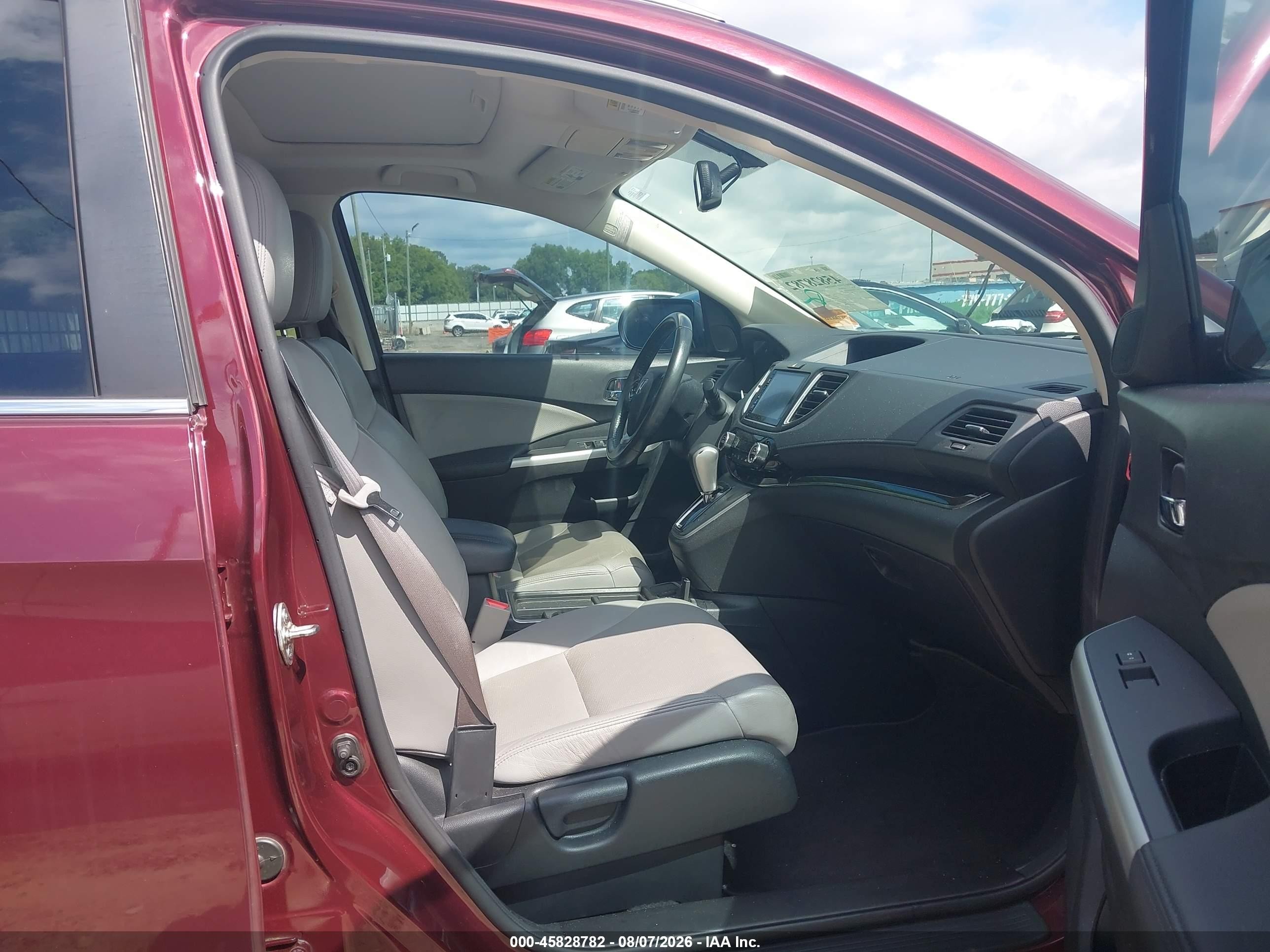 2015 Honda Cr-v Ex-l Burgundy vin: 2HKRM3H73FH507808