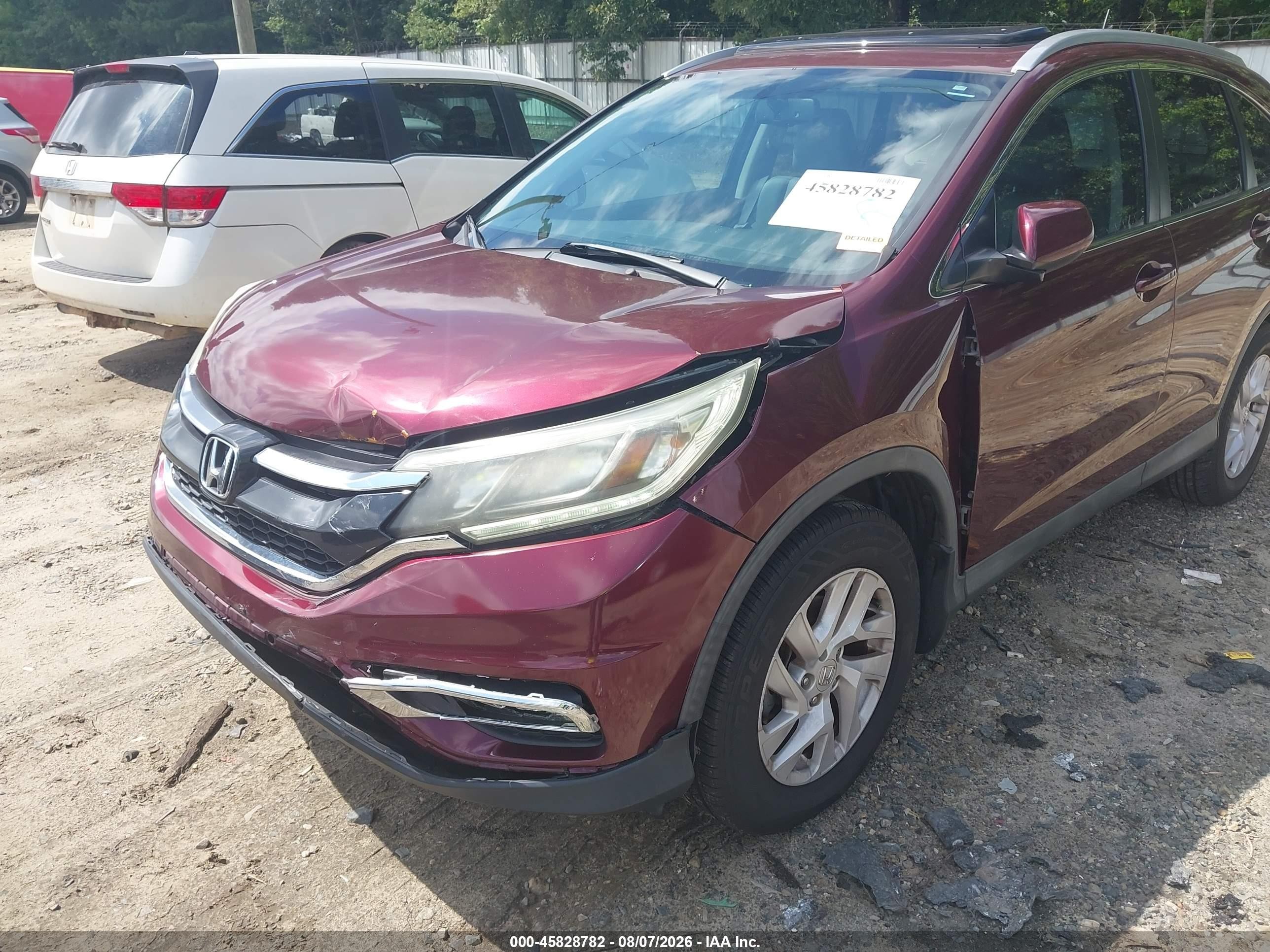 2015 Honda Cr-v Ex-l Burgundy vin: 2HKRM3H73FH507808