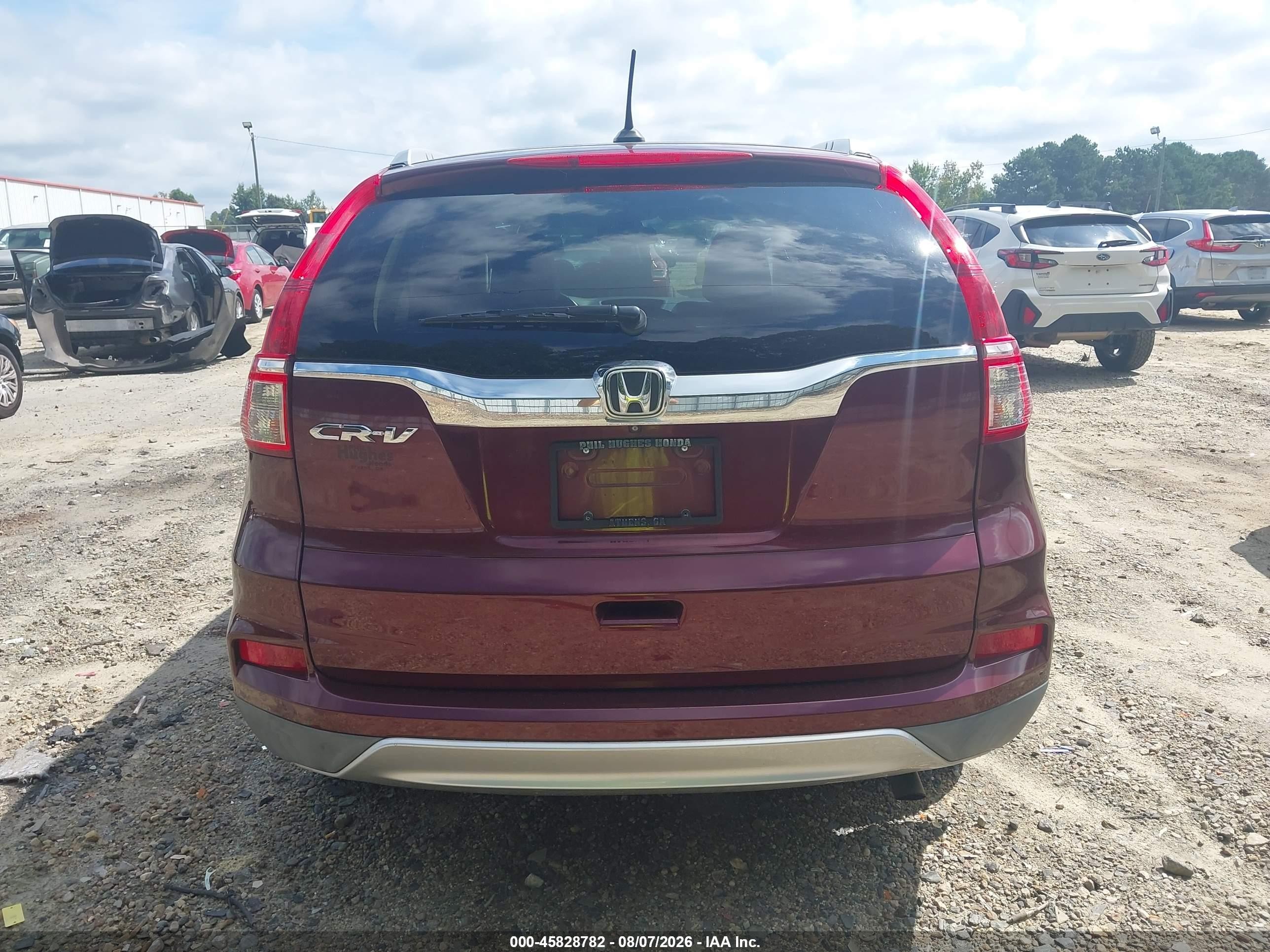 2015 Honda Cr-v Ex-l Burgundy vin: 2HKRM3H73FH507808