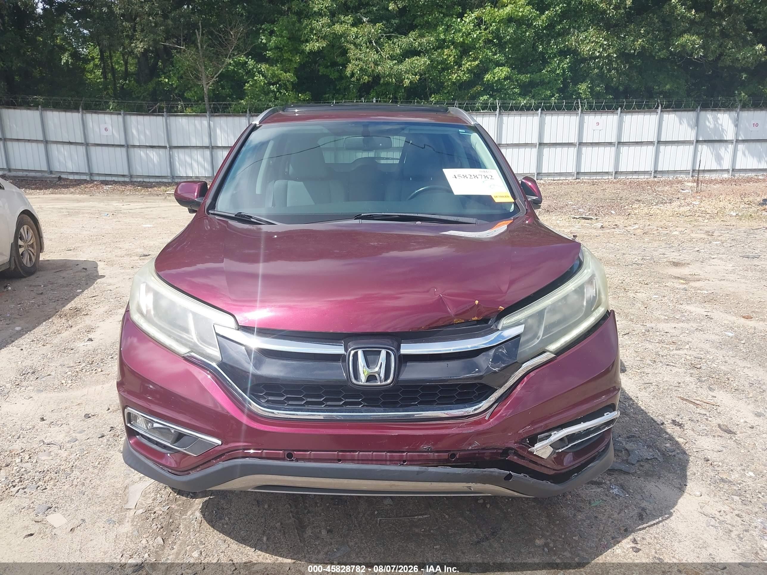 2015 Honda Cr-v Ex-l Burgundy vin: 2HKRM3H73FH507808