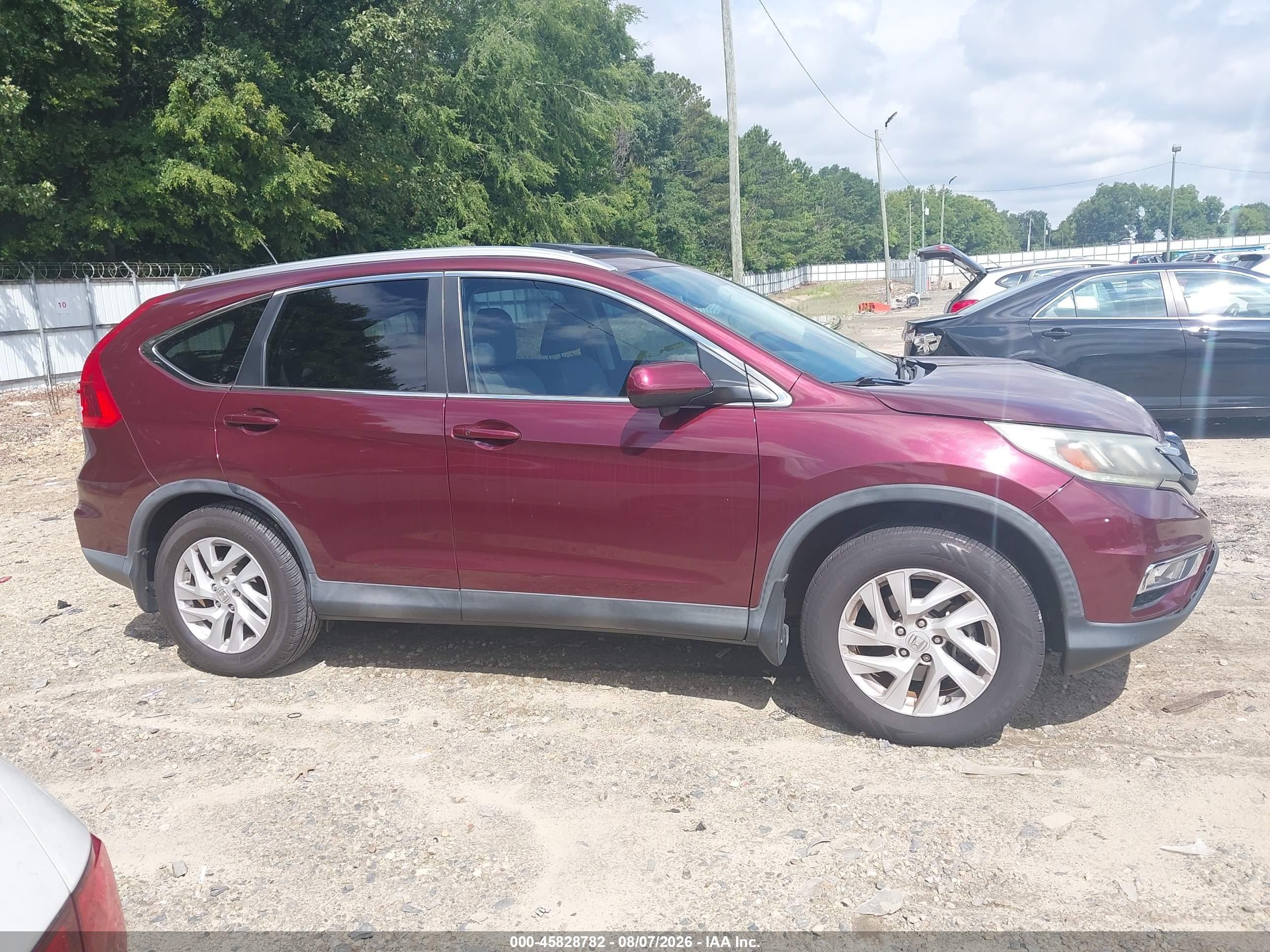 2015 Honda Cr-v Ex-l Burgundy vin: 2HKRM3H73FH507808