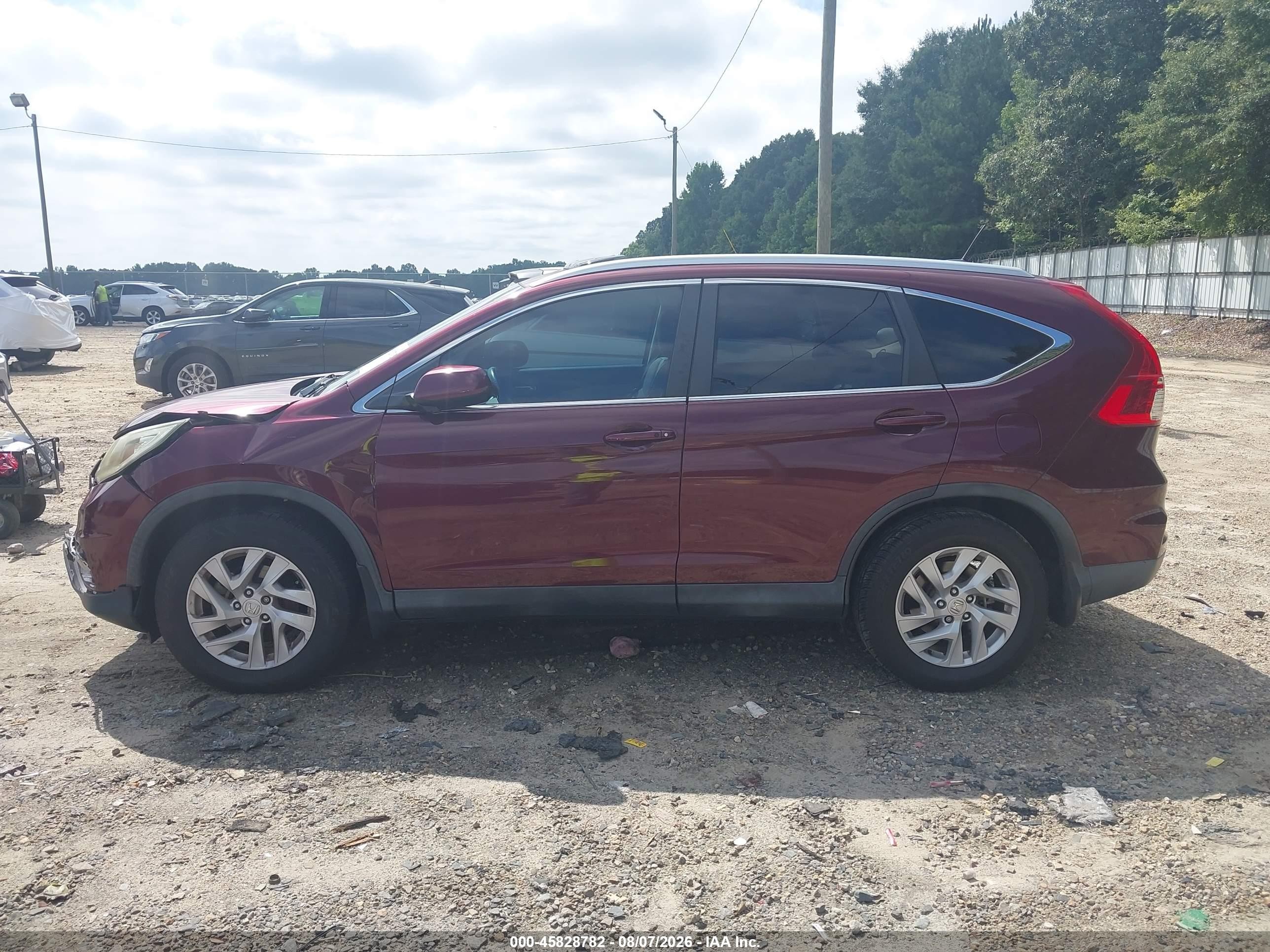2015 Honda Cr-v Ex-l Burgundy vin: 2HKRM3H73FH507808