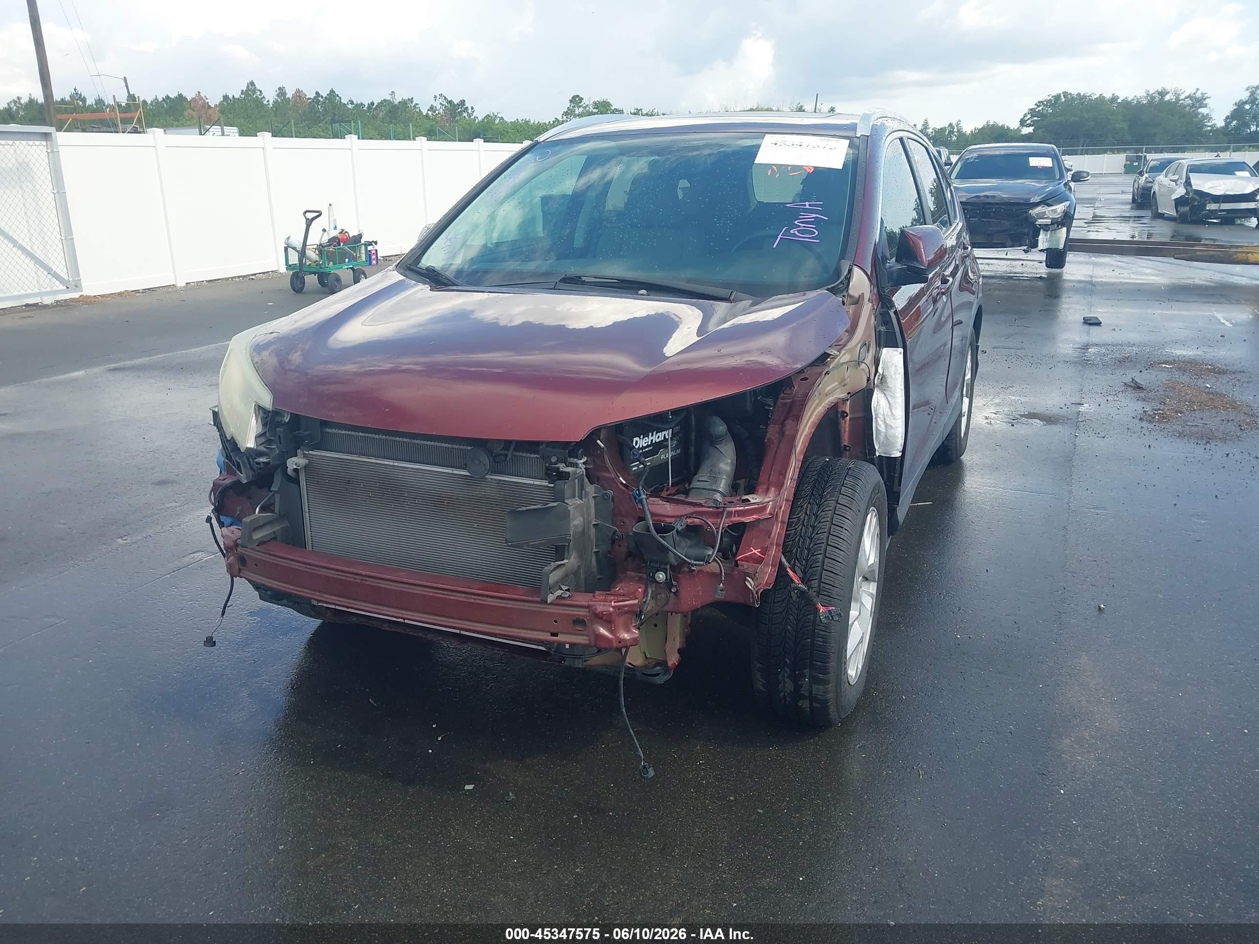 2015 Honda Cr-v Ex-l Maroon vin: 2HKRM3H73FH520235