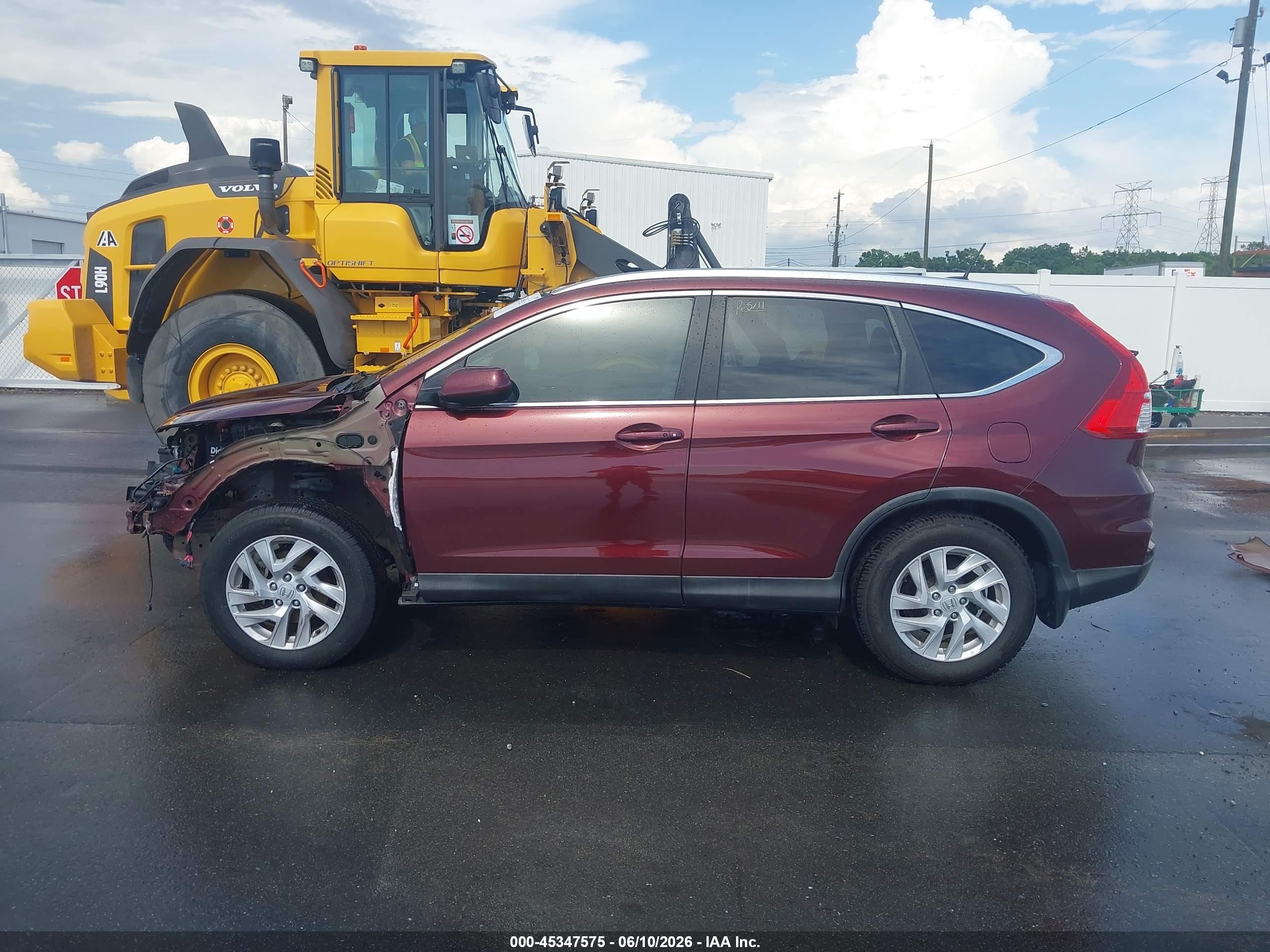 2015 Honda Cr-v Ex-l Maroon vin: 2HKRM3H73FH520235