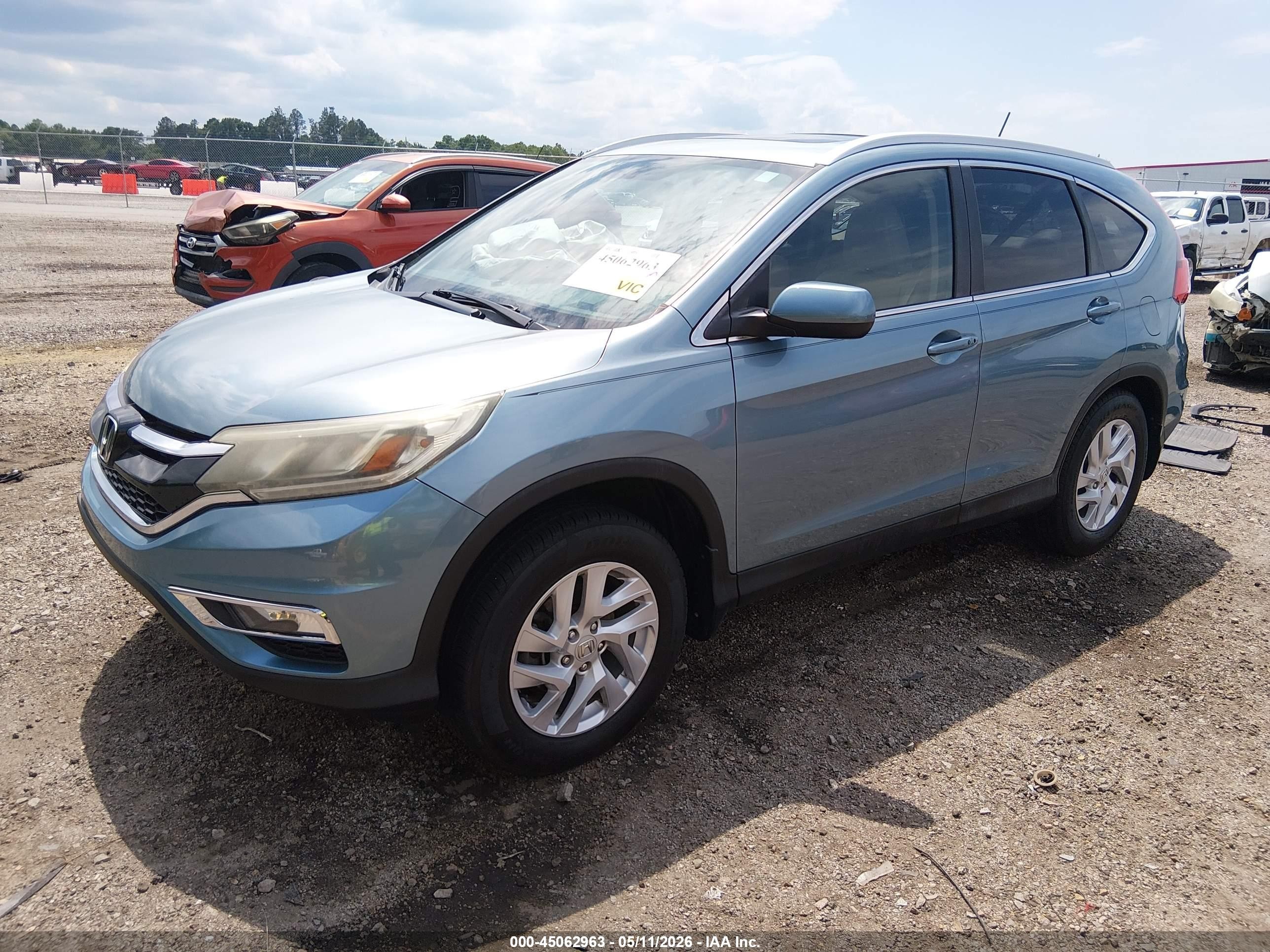 2015 Honda Cr-v Ex-l Blue vin: 2HKRM3H73FH524320