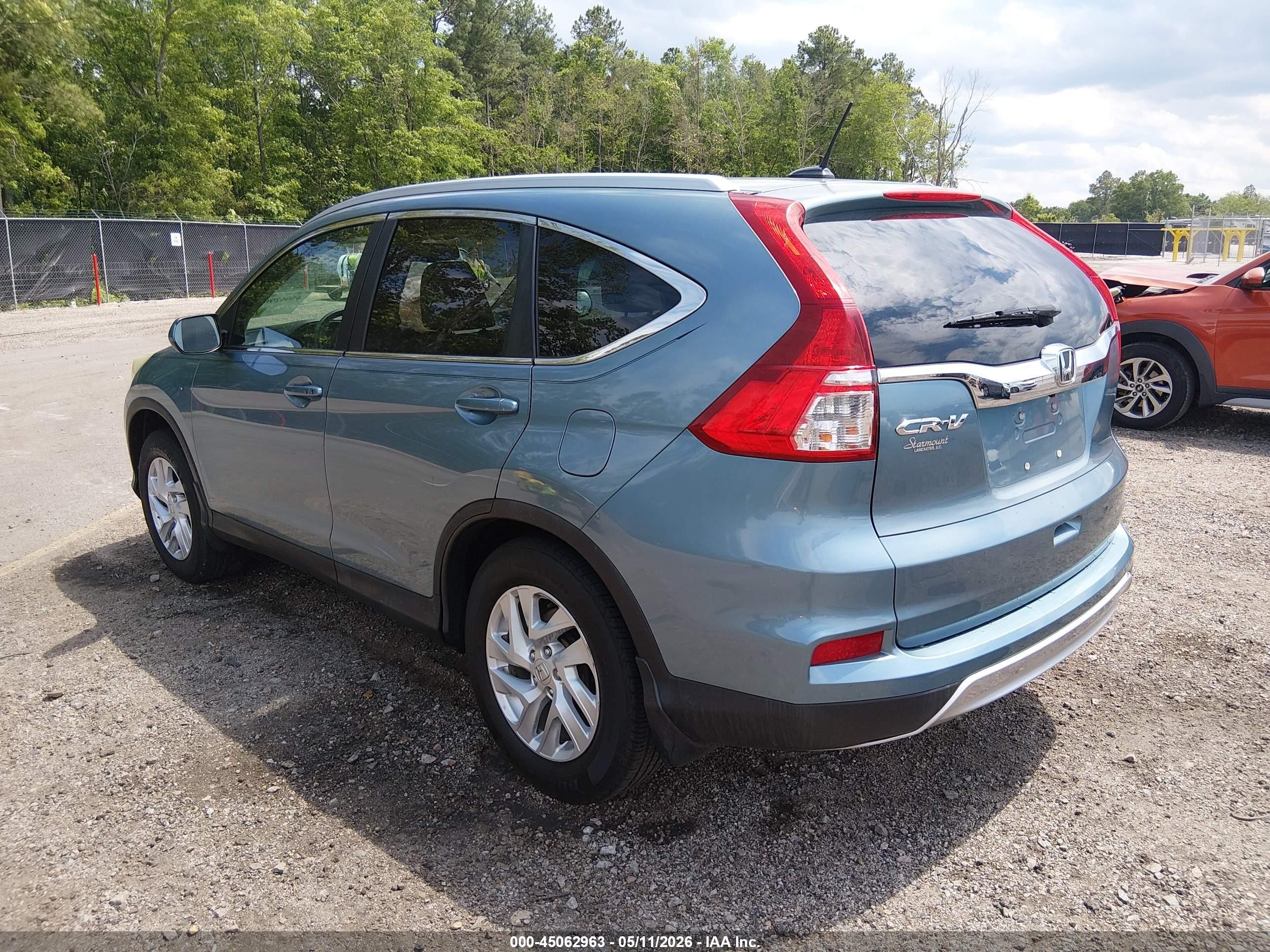 2015 Honda Cr-v Ex-l Blue vin: 2HKRM3H73FH524320