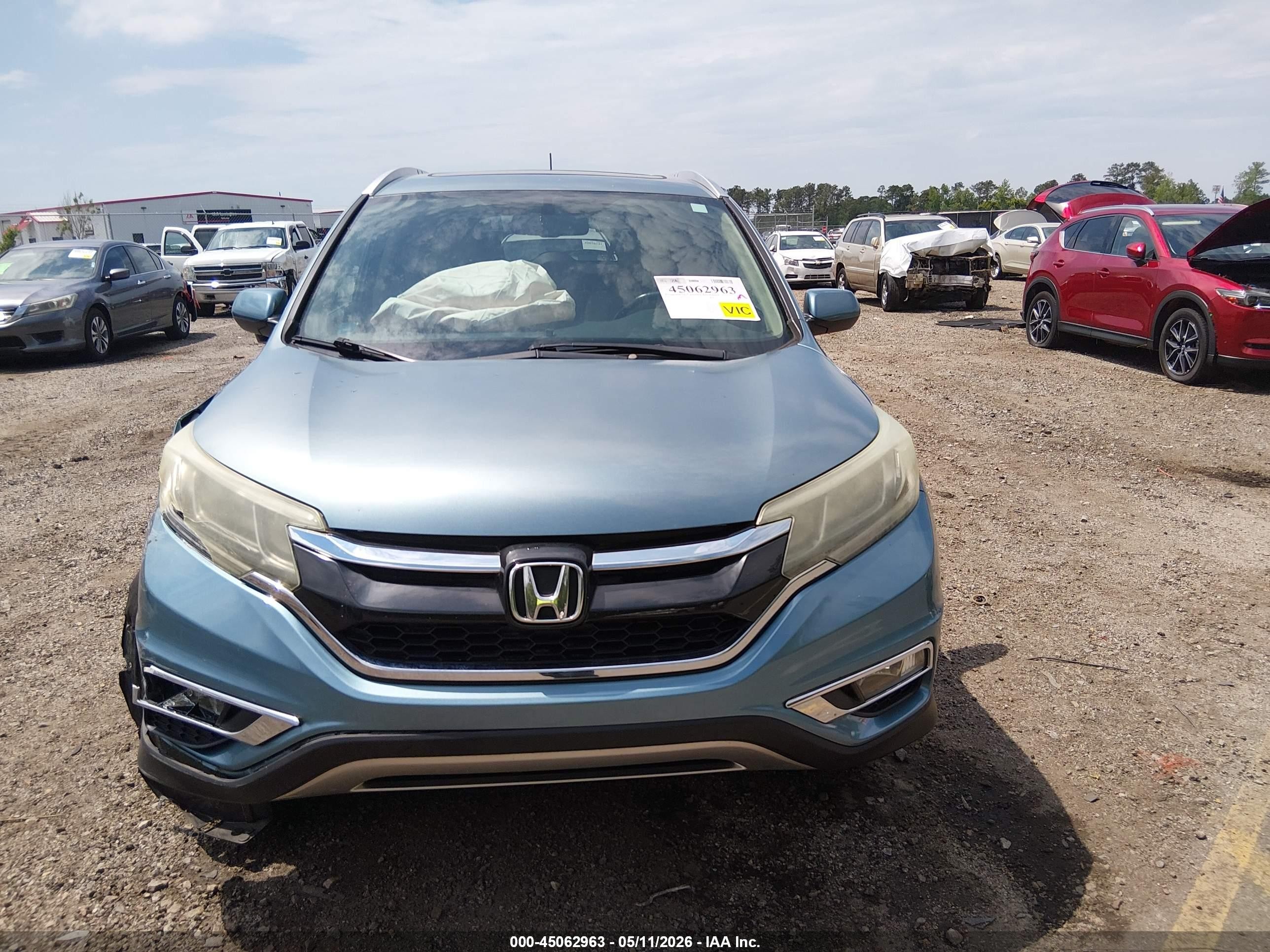 2015 Honda Cr-v Ex-l Blue vin: 2HKRM3H73FH524320