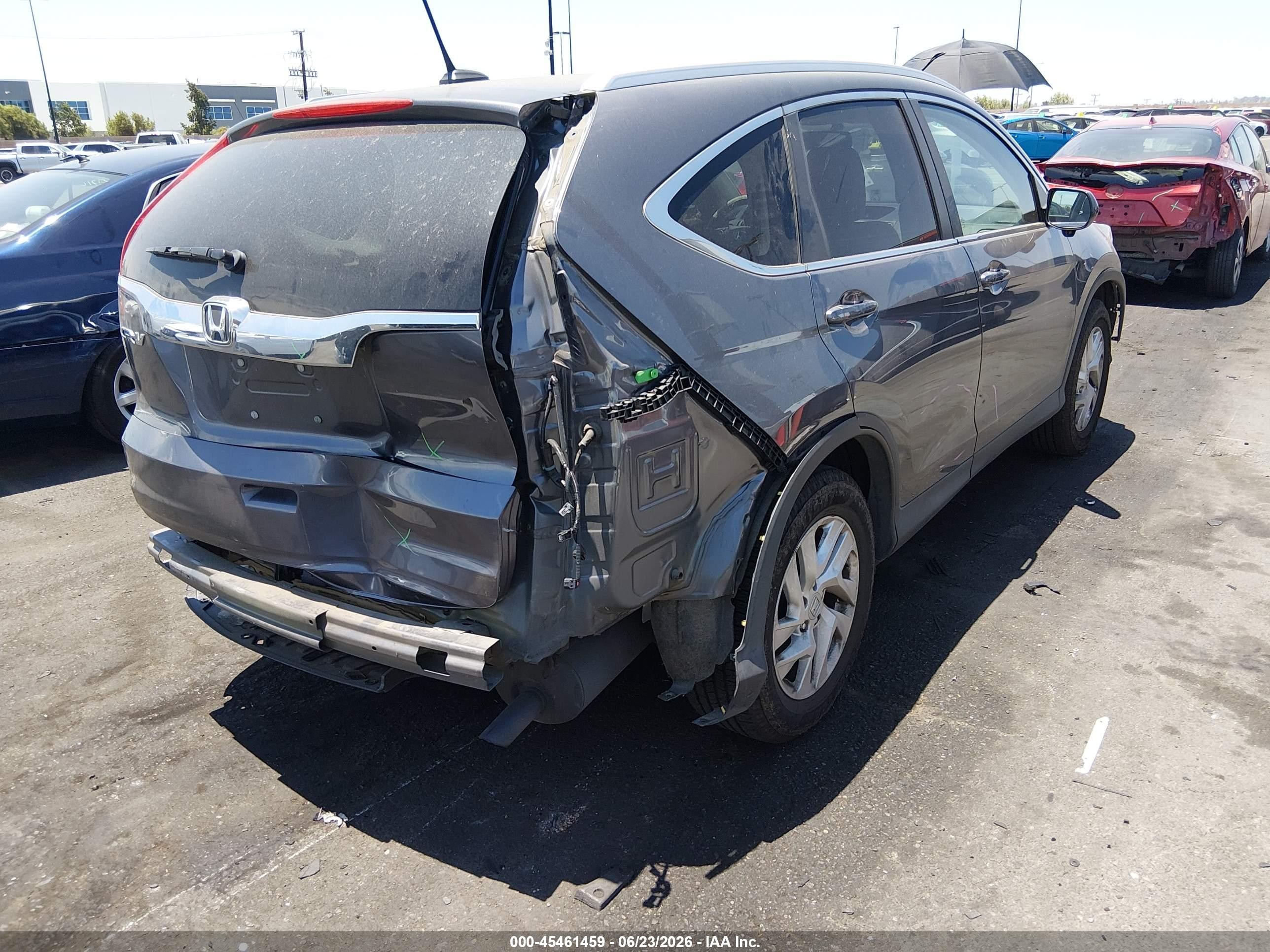2015 Honda Cr-v Ex-l Gray vin: 2HKRM3H73FH541862