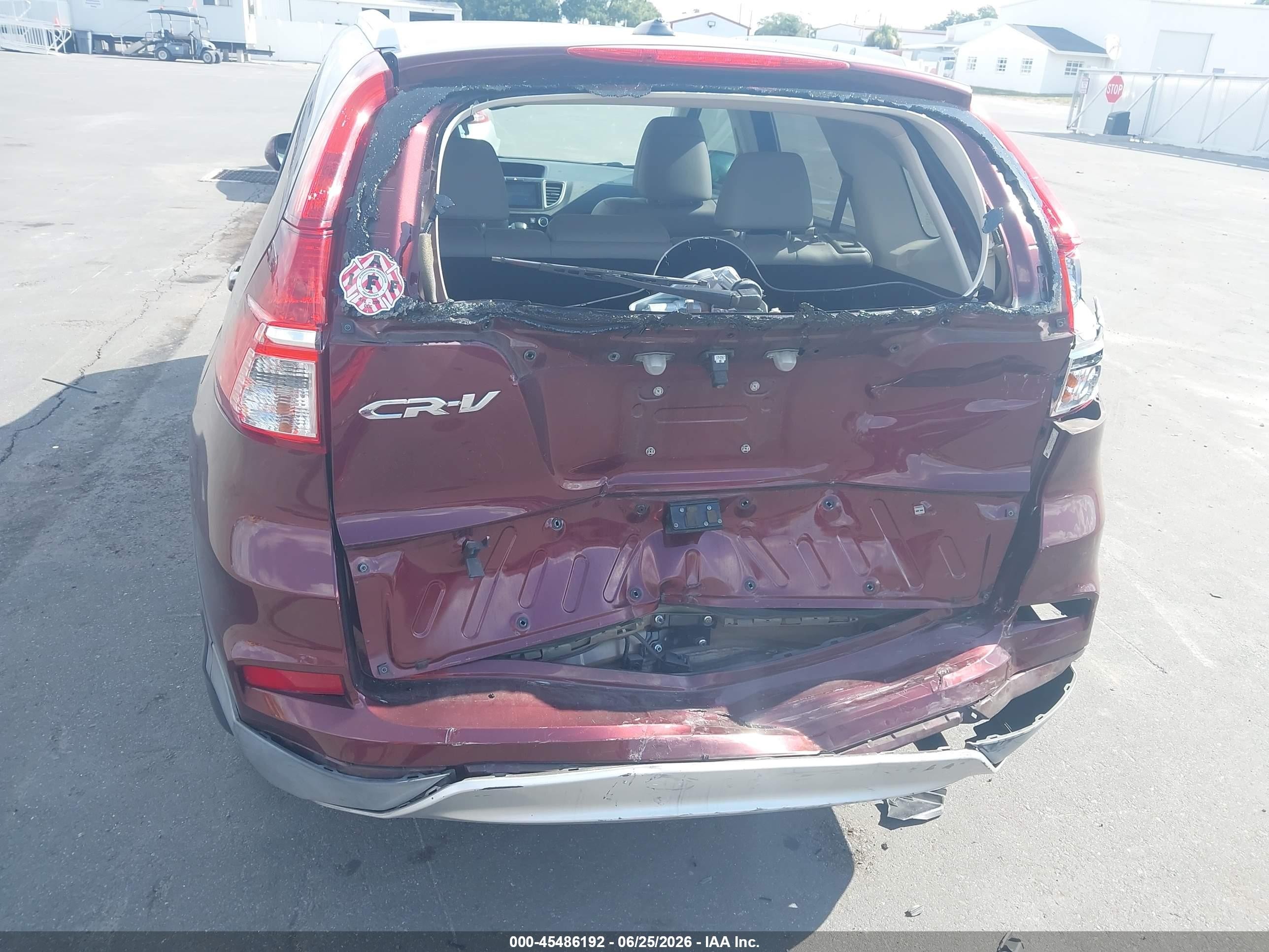 2015 Honda Cr-v Ex-l Burgundy vin: 2HKRM3H73FH542154