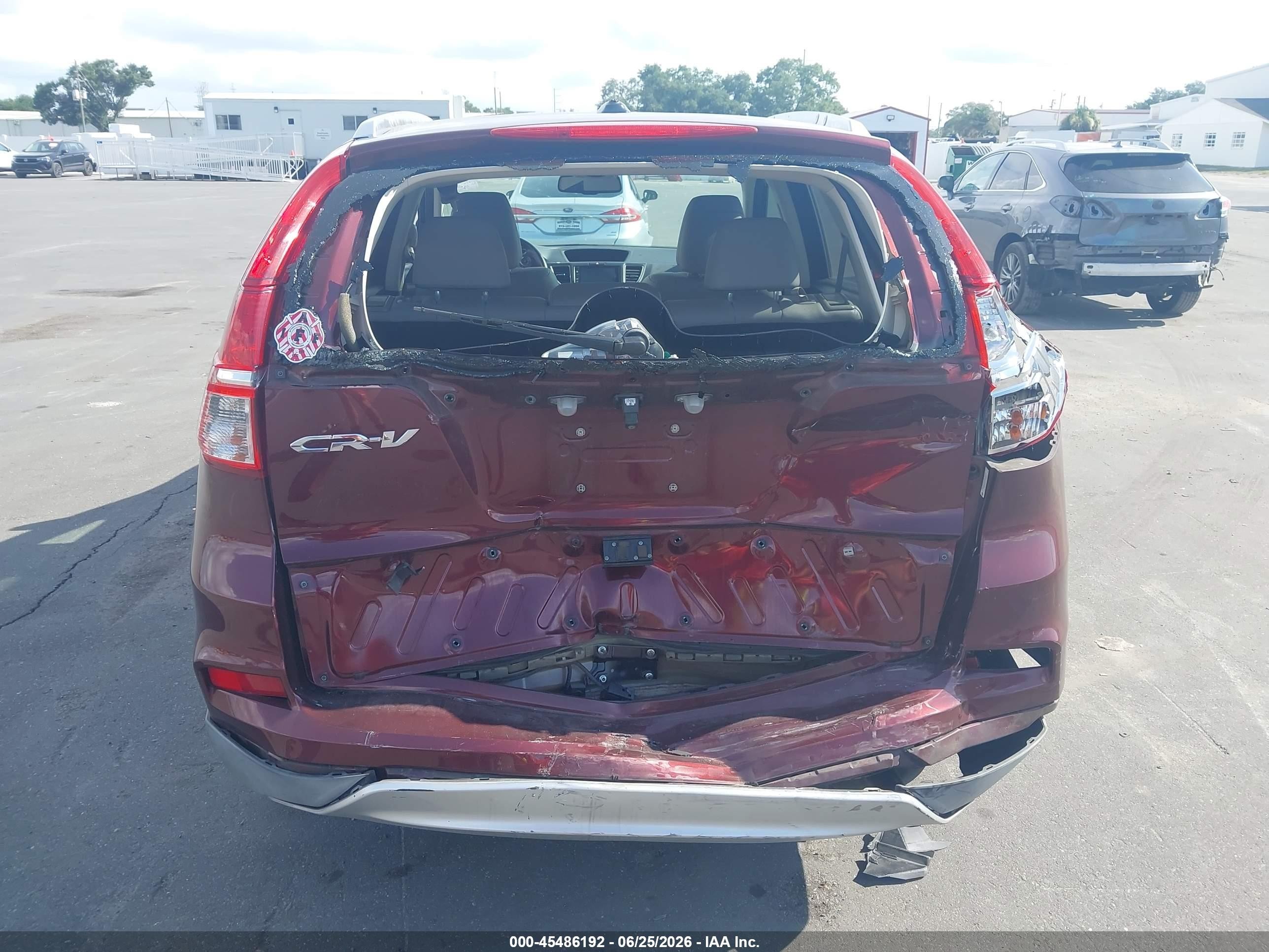 2015 Honda Cr-v Ex-l Burgundy vin: 2HKRM3H73FH542154