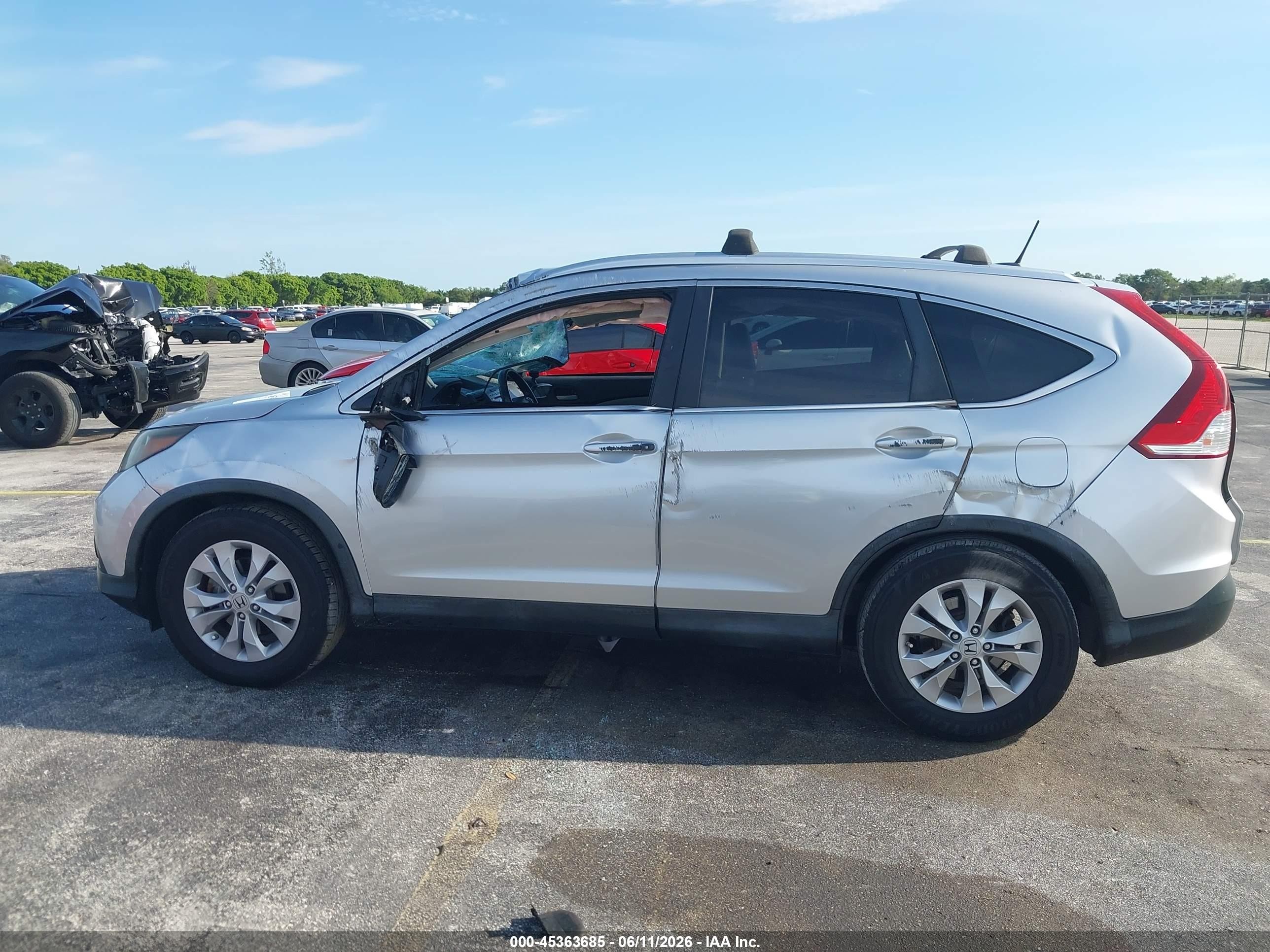 2012 Honda Cr-v Ex-l Silver vin: 2HKRM3H74CH513967