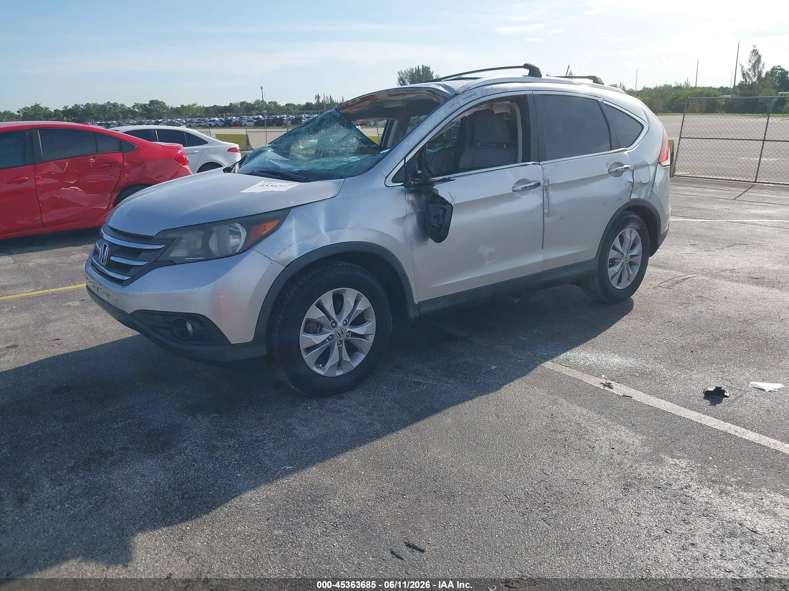 2012 Honda Cr-v Ex-l Silver vin: 2HKRM3H74CH513967
