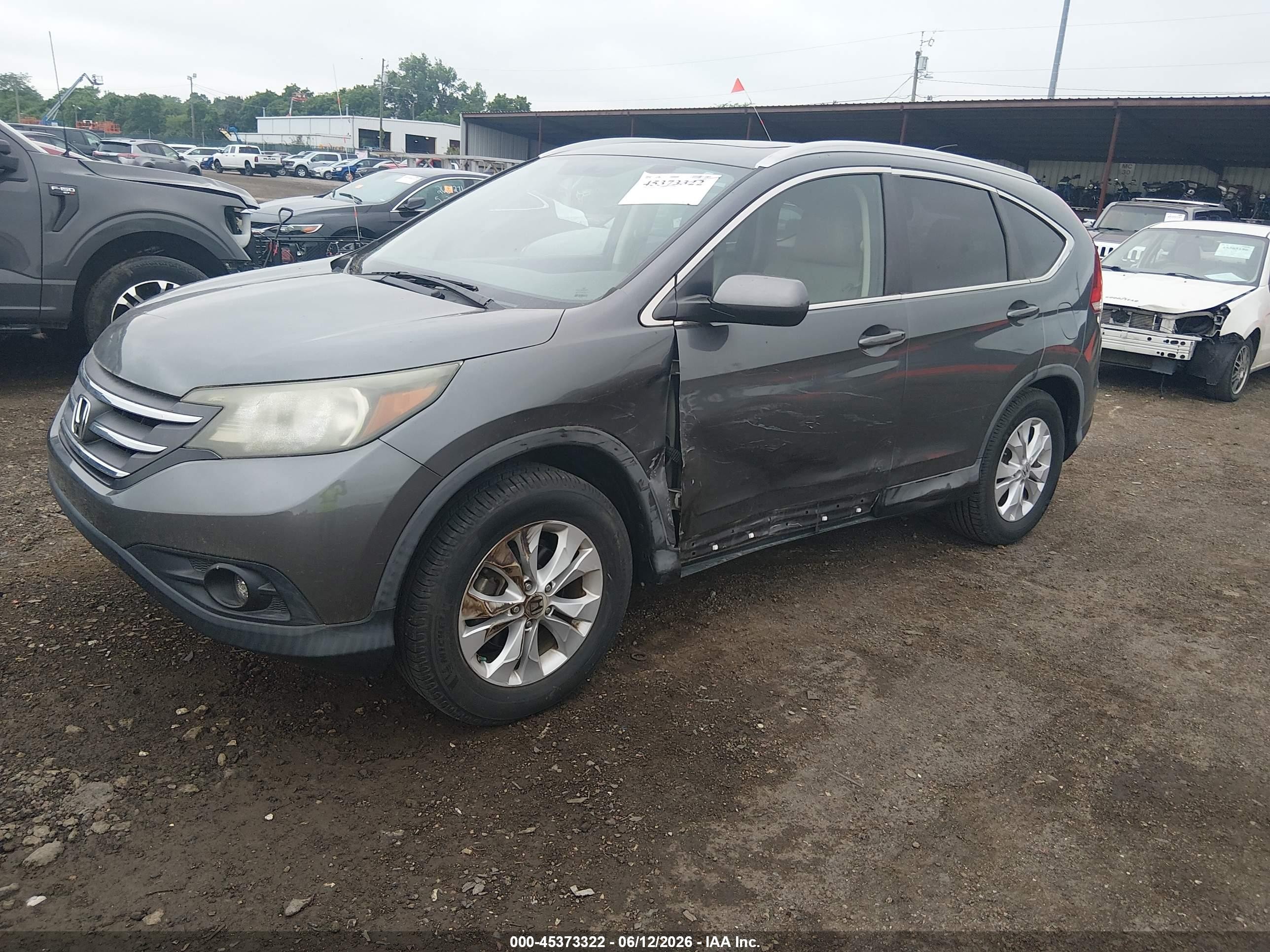 2013 Honda Cr-v Ex-l Gray vin: 2HKRM3H74DH505255
