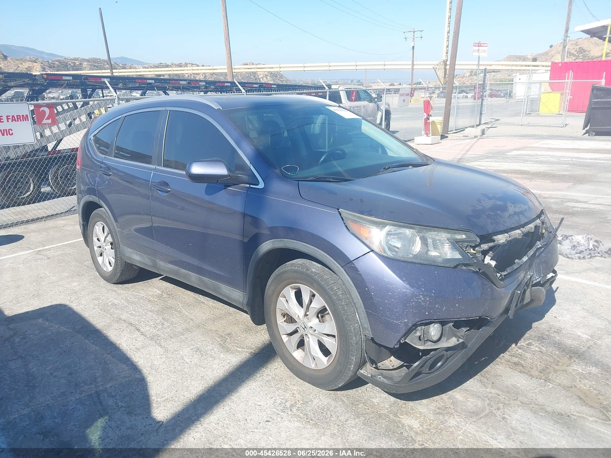 2013 Honda Cr-v Ex-l Blue vin: 2HKRM3H74DH523030