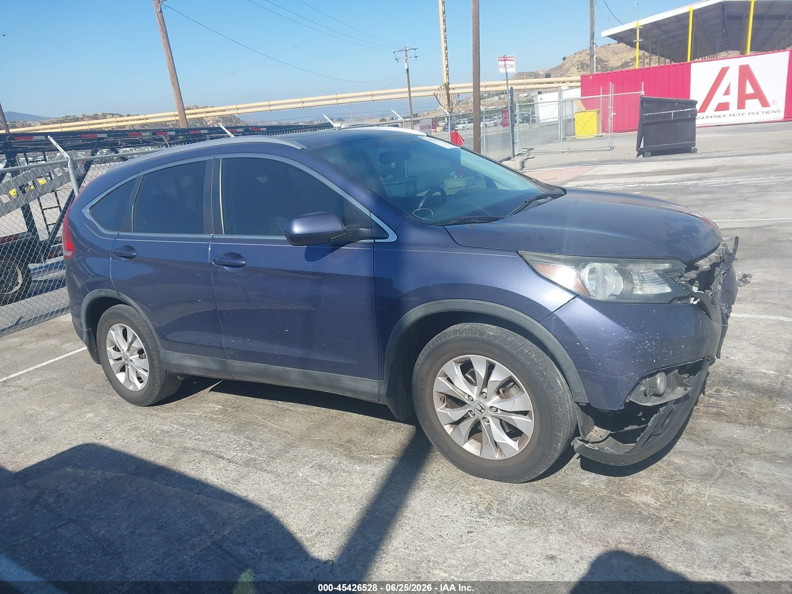 2013 Honda Cr-v Ex-l Blue vin: 2HKRM3H74DH523030