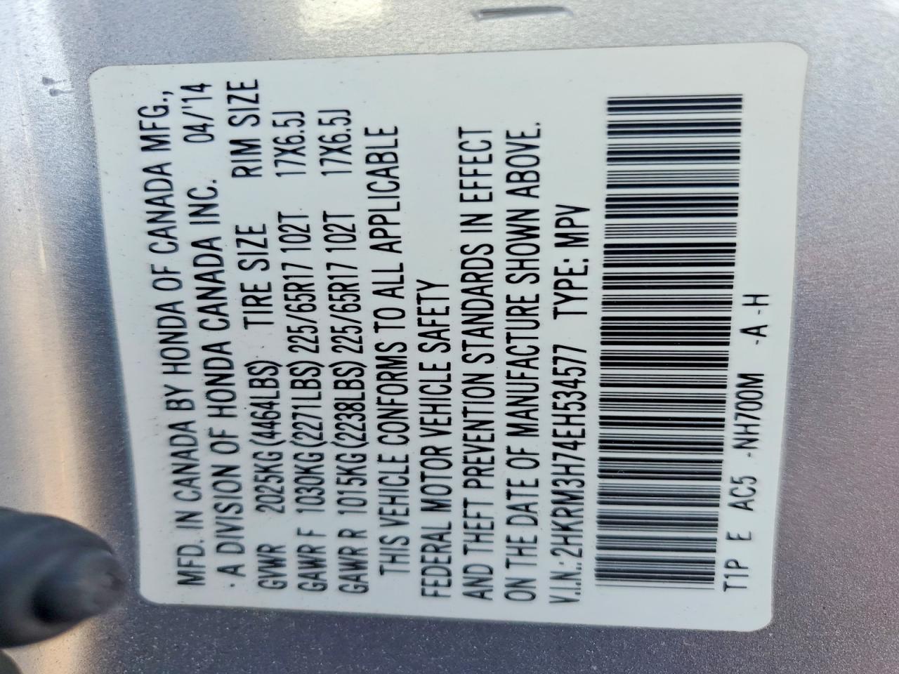 2014 Honda Cr-v Exl Silver vin: 2HKRM3H74EH534577