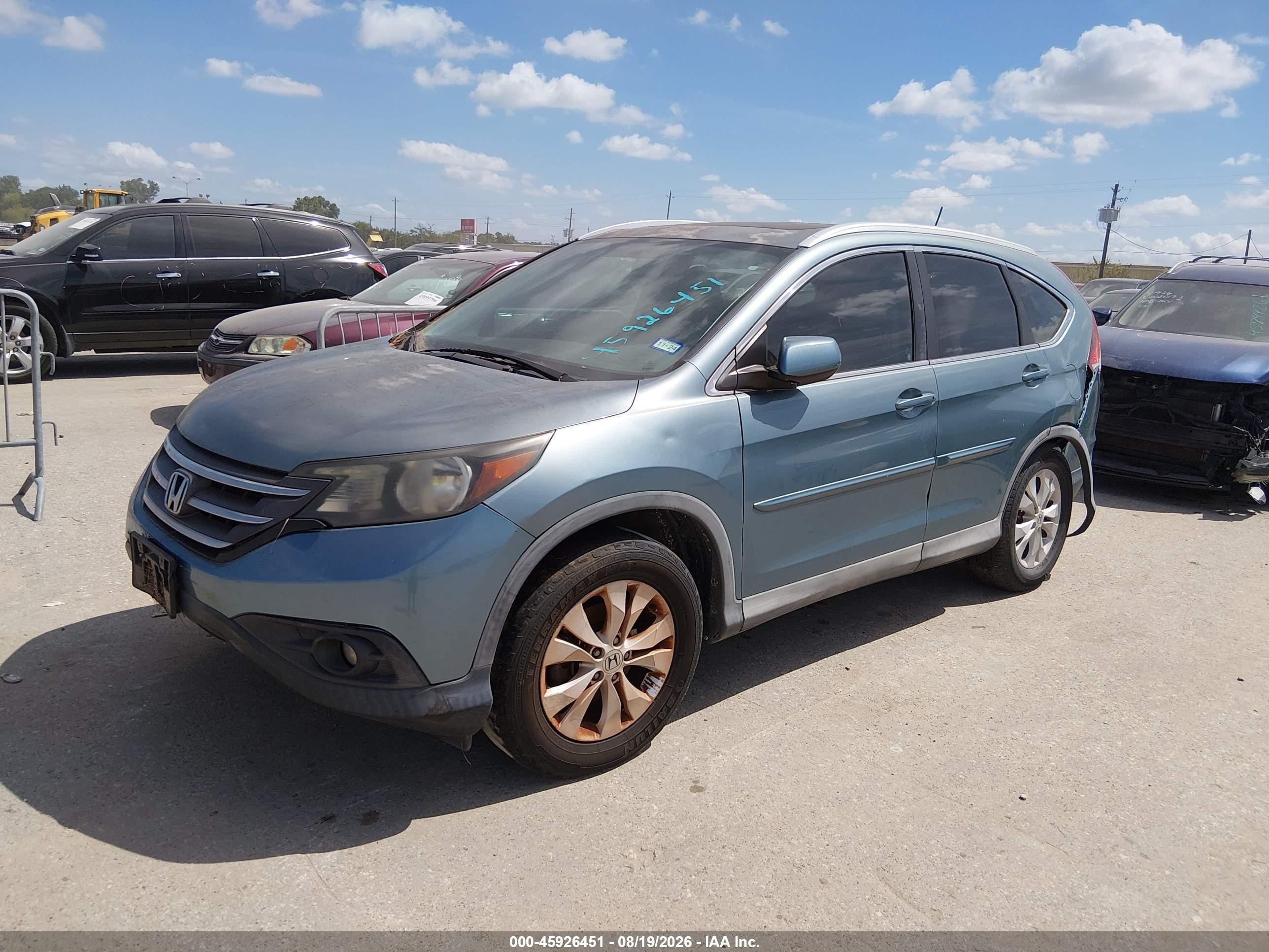 2014 Honda Cr-v Ex-l Blue vin: 2HKRM3H74EH547166