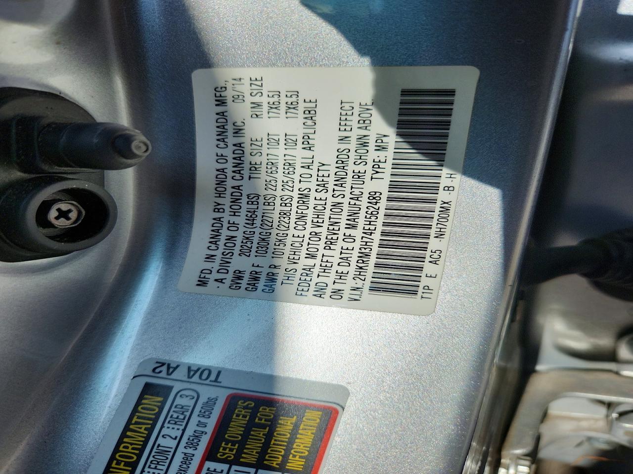 2014 Honda Cr-v Exl Silver vin: 2HKRM3H74EH562489