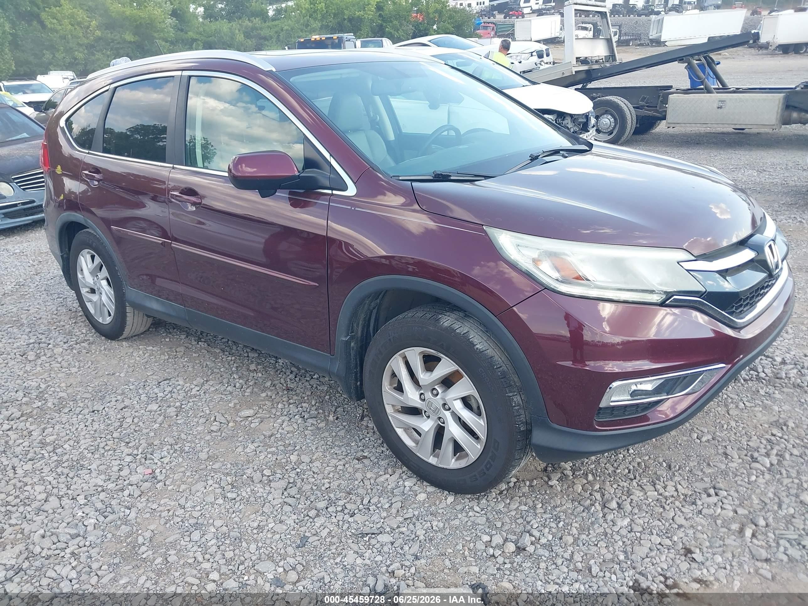 2015 Honda Cr-v Ex-l Burgundy vin: 2HKRM3H74FH501953