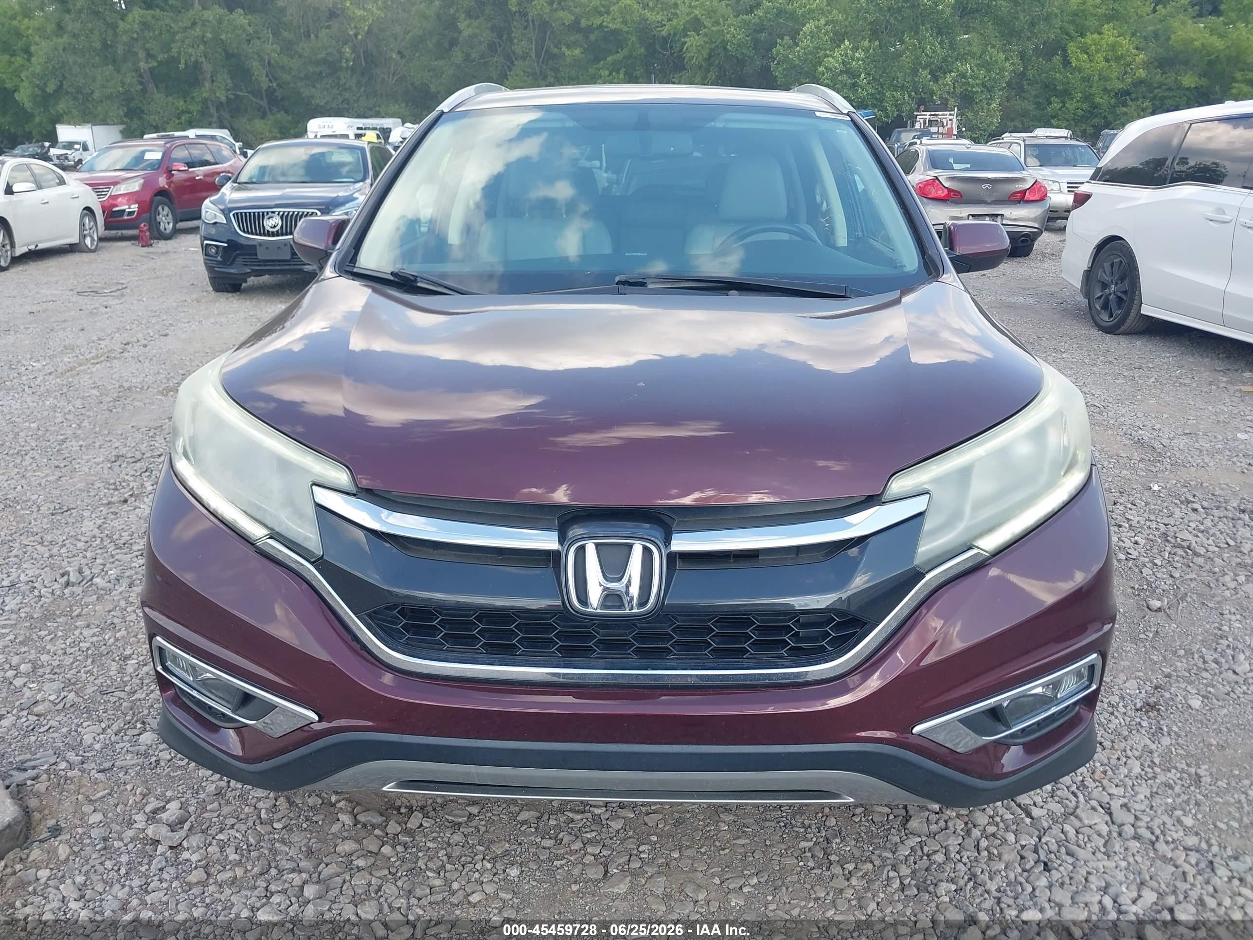 2015 Honda Cr-v Ex-l Burgundy vin: 2HKRM3H74FH501953