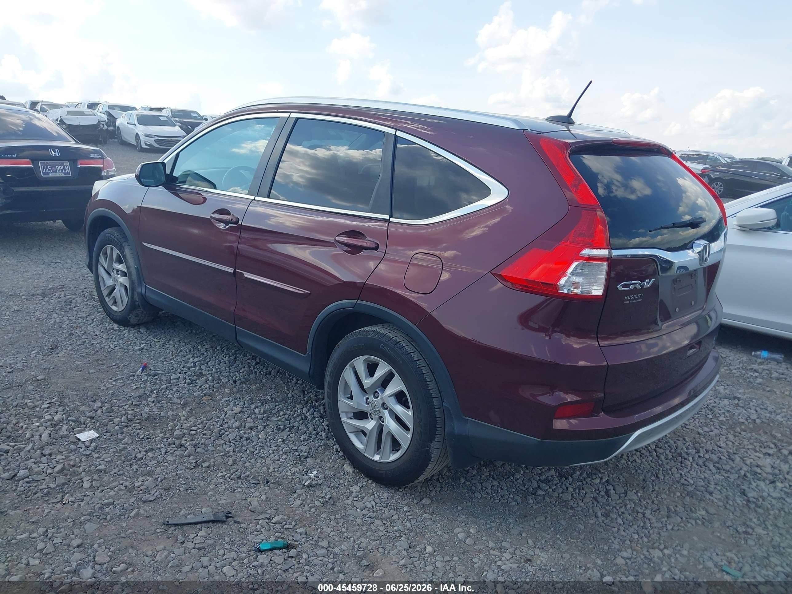 2015 Honda Cr-v Ex-l Burgundy vin: 2HKRM3H74FH501953