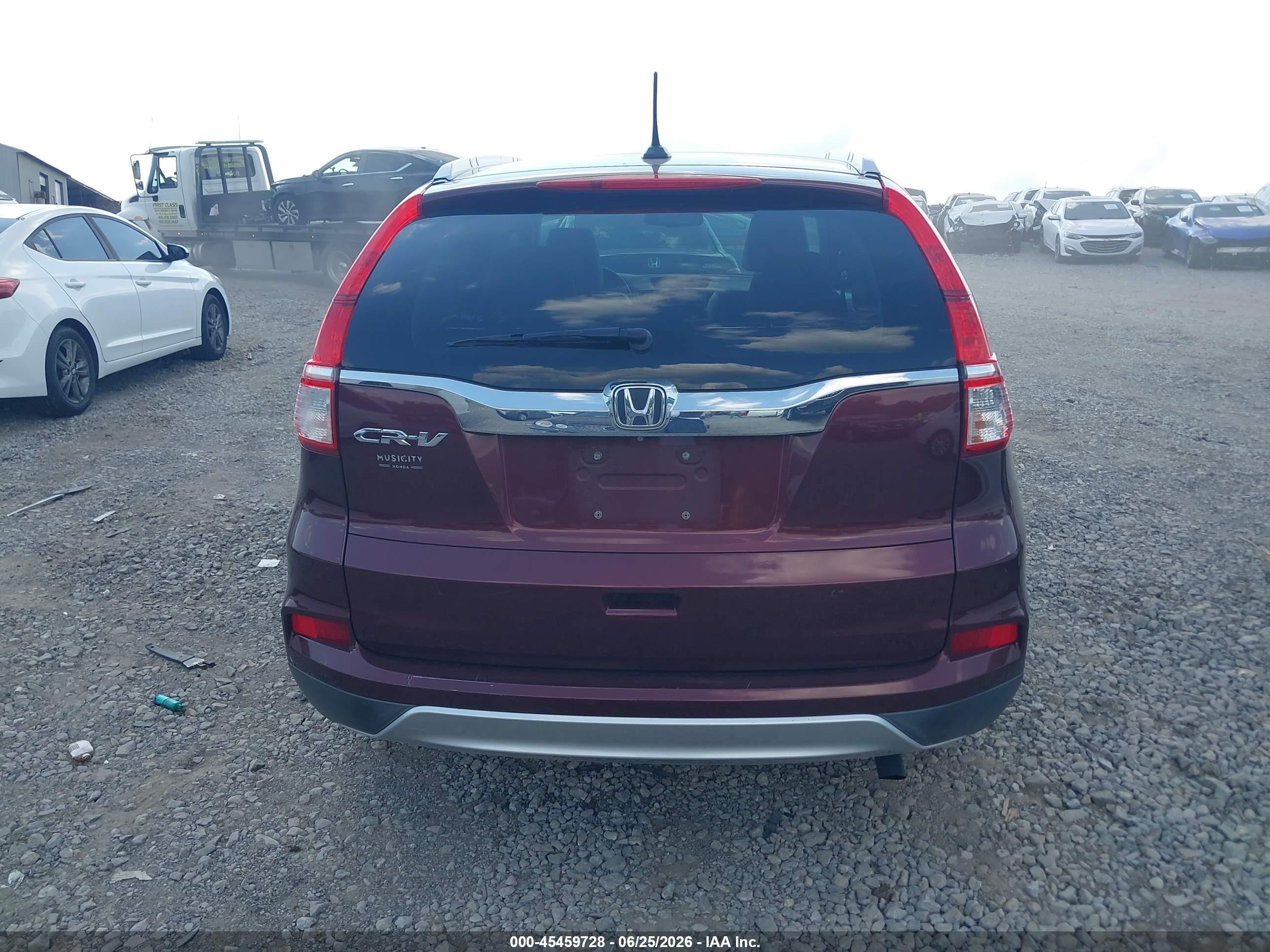 2015 Honda Cr-v Ex-l Burgundy vin: 2HKRM3H74FH501953