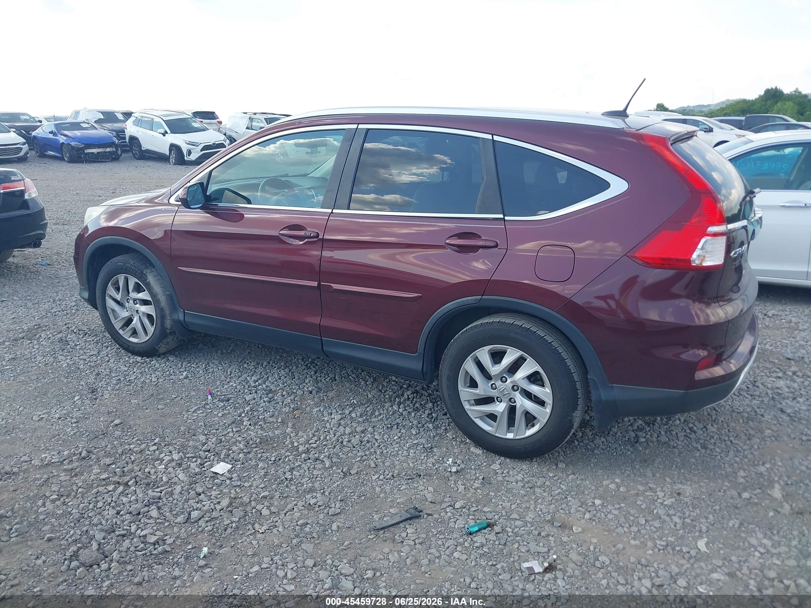 2015 Honda Cr-v Ex-l Burgundy vin: 2HKRM3H74FH501953
