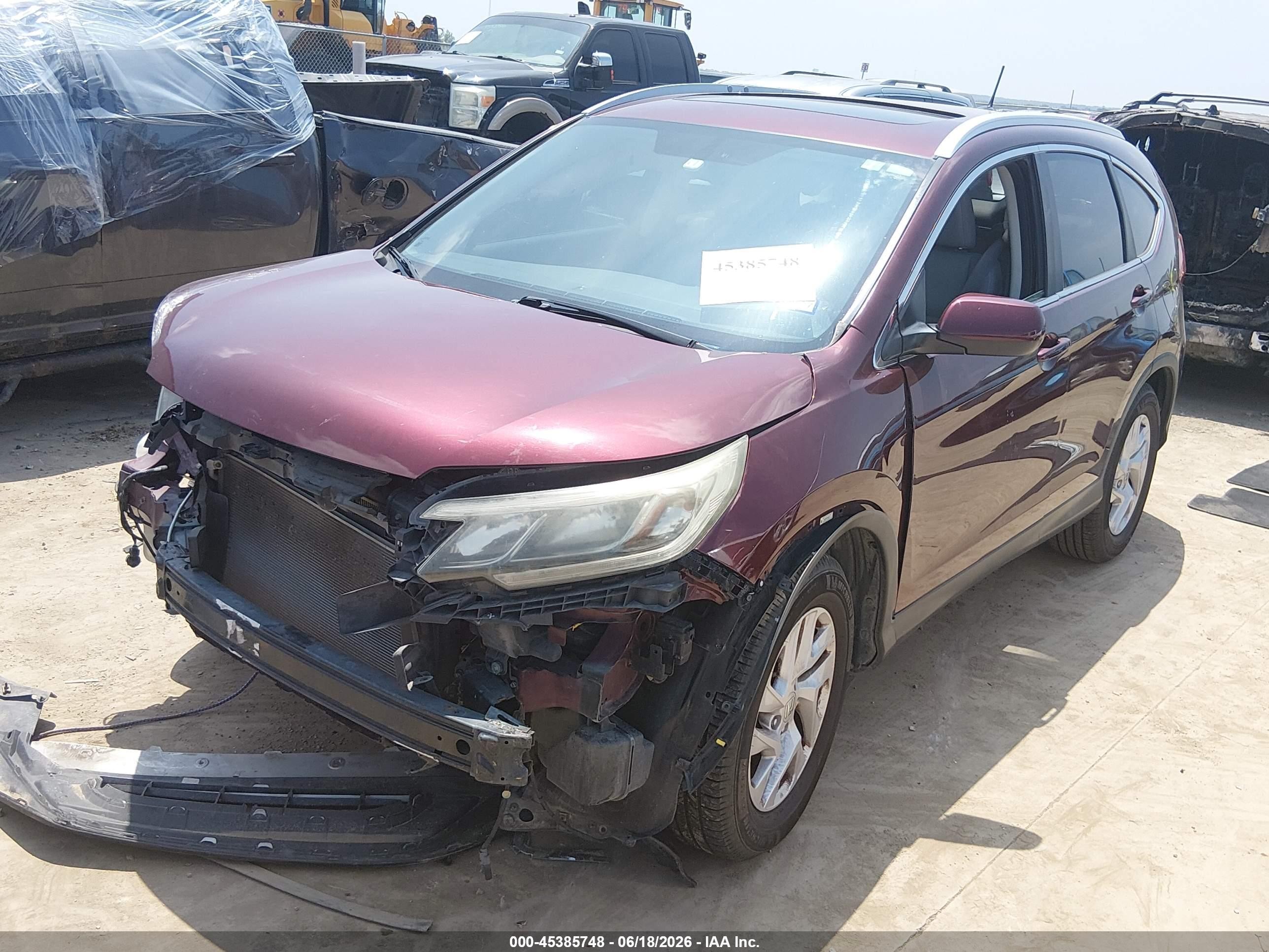 2015 Honda Cr-v Ex-l Бордовый vin: 2HKRM3H74FH515237
