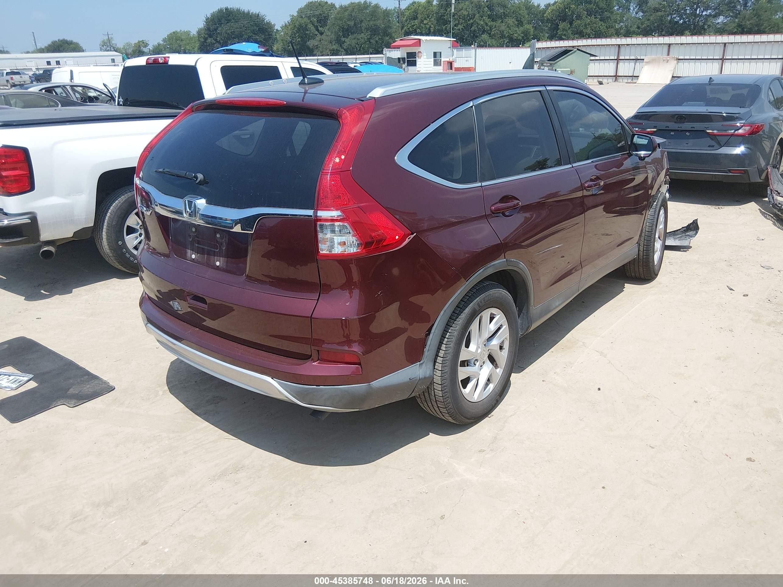 2015 Honda Cr-v Ex-l Бордовый vin: 2HKRM3H74FH515237