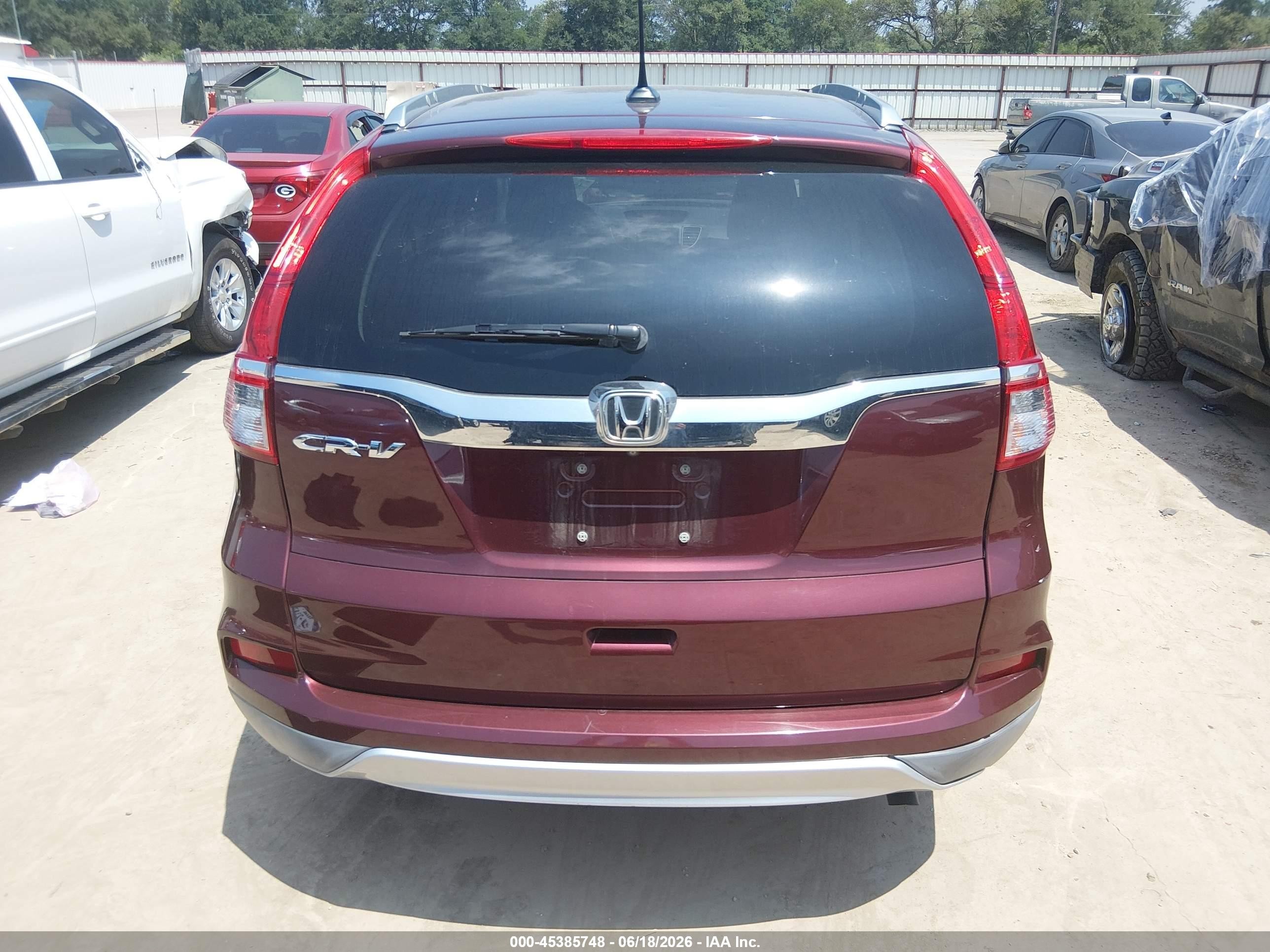 2015 Honda Cr-v Ex-l Бордовый vin: 2HKRM3H74FH515237