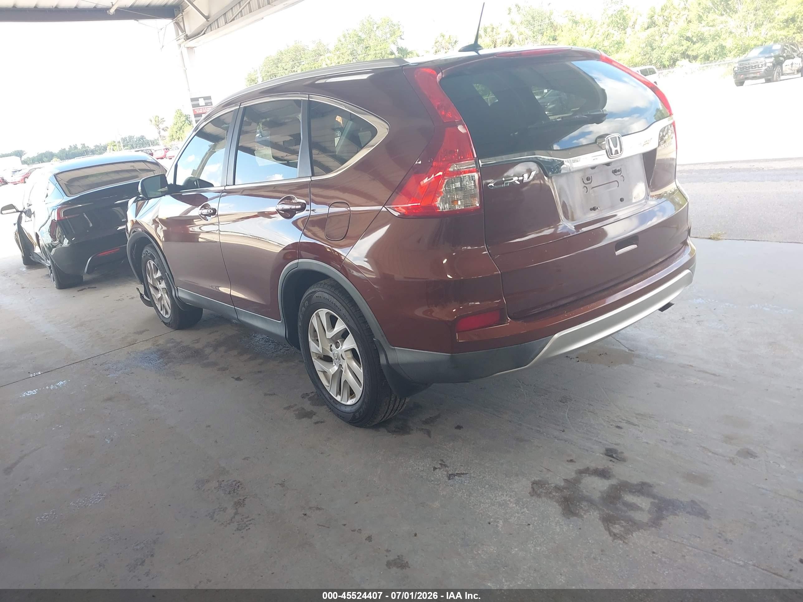 2015 Honda Cr-v Ex-l Maroon vin: 2HKRM3H74FH531969