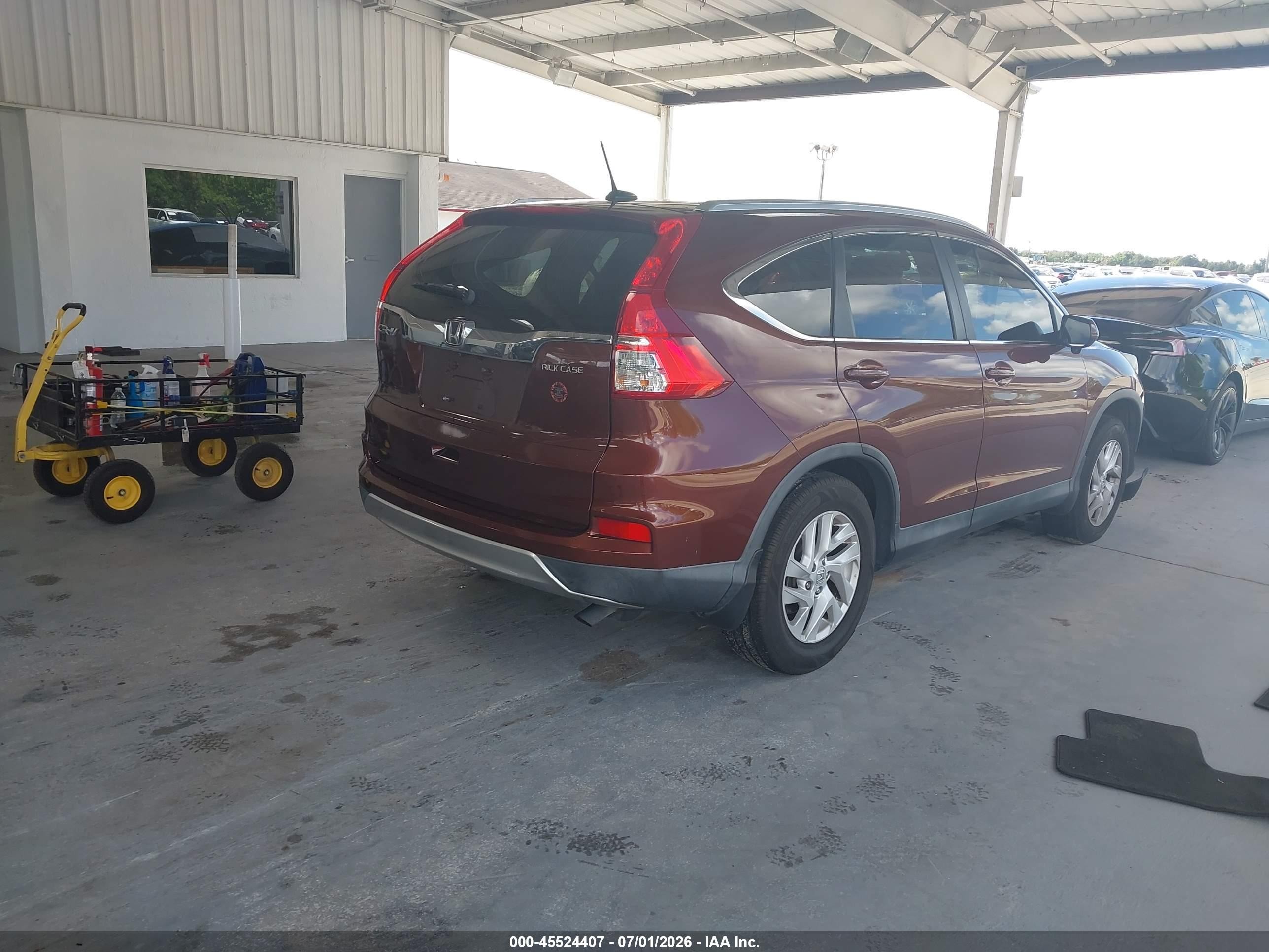 2015 Honda Cr-v Ex-l Maroon vin: 2HKRM3H74FH531969