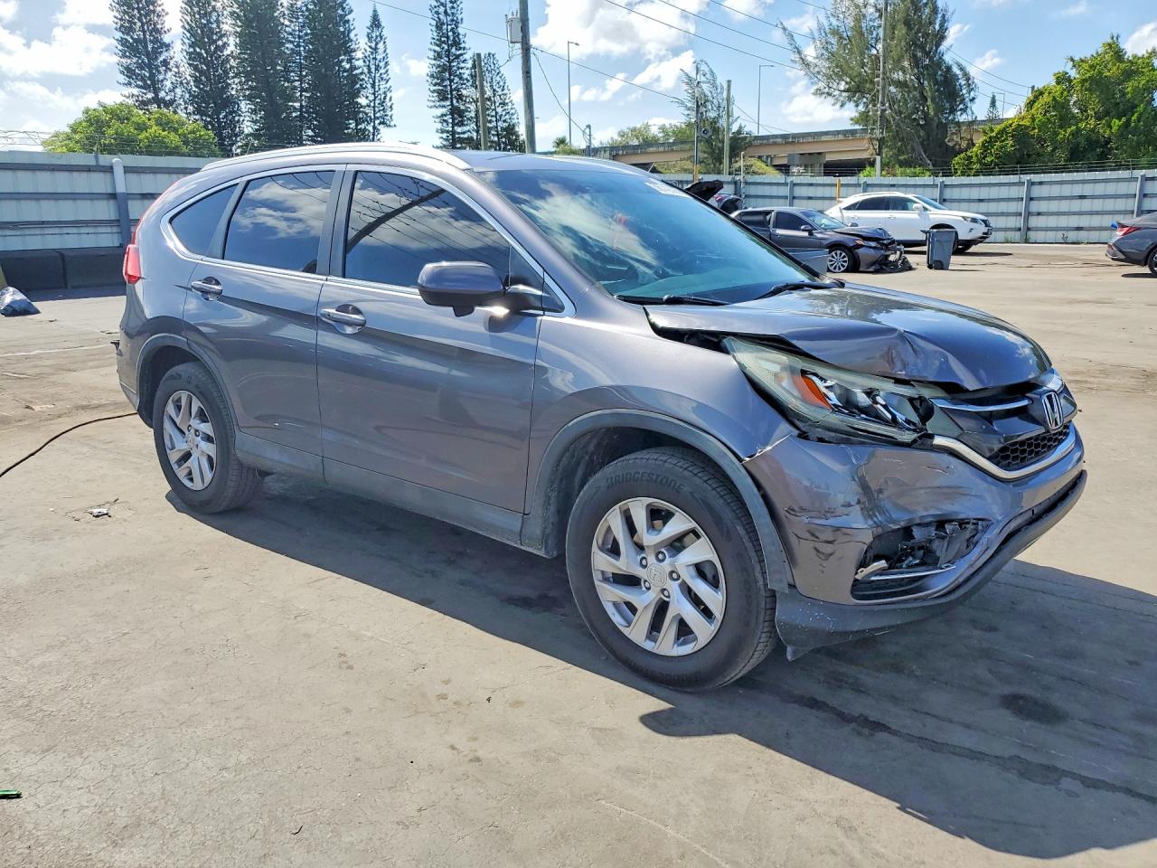 2015 Honda Cr-v Exl Серый vin: 2HKRM3H74FH541840