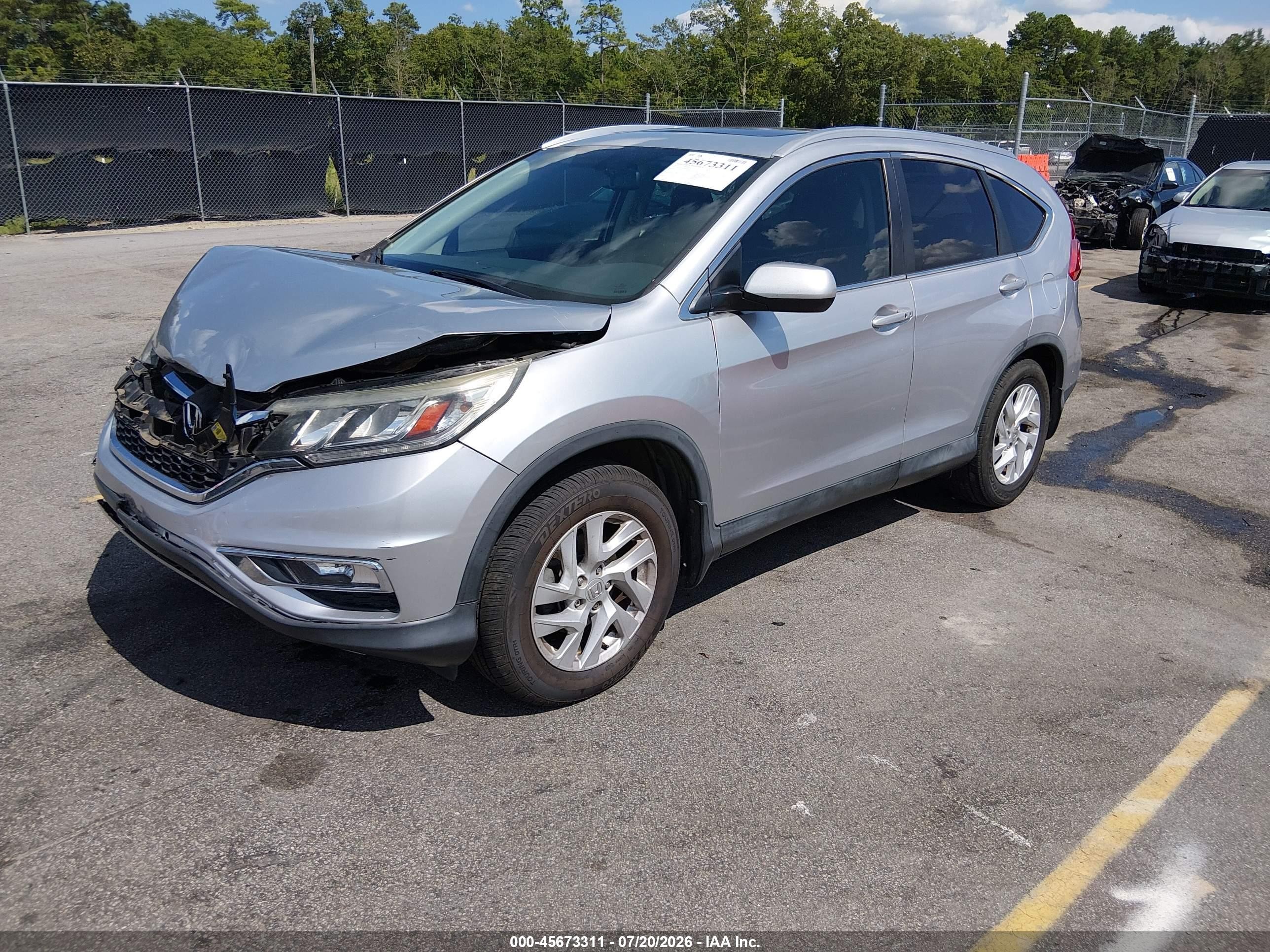 2015 Honda Cr-v Ex-l Серебряный vin: 2HKRM3H74FH556032