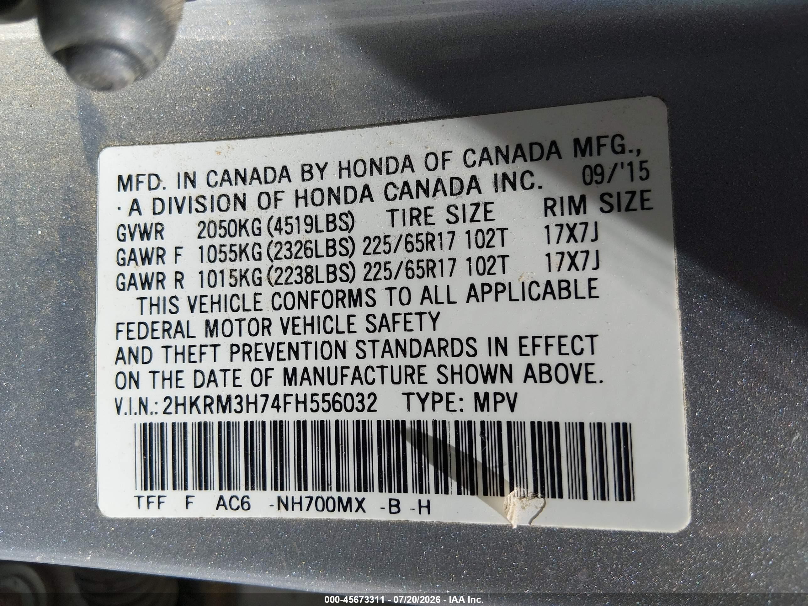 2015 Honda Cr-v Ex-l Серебряный vin: 2HKRM3H74FH556032