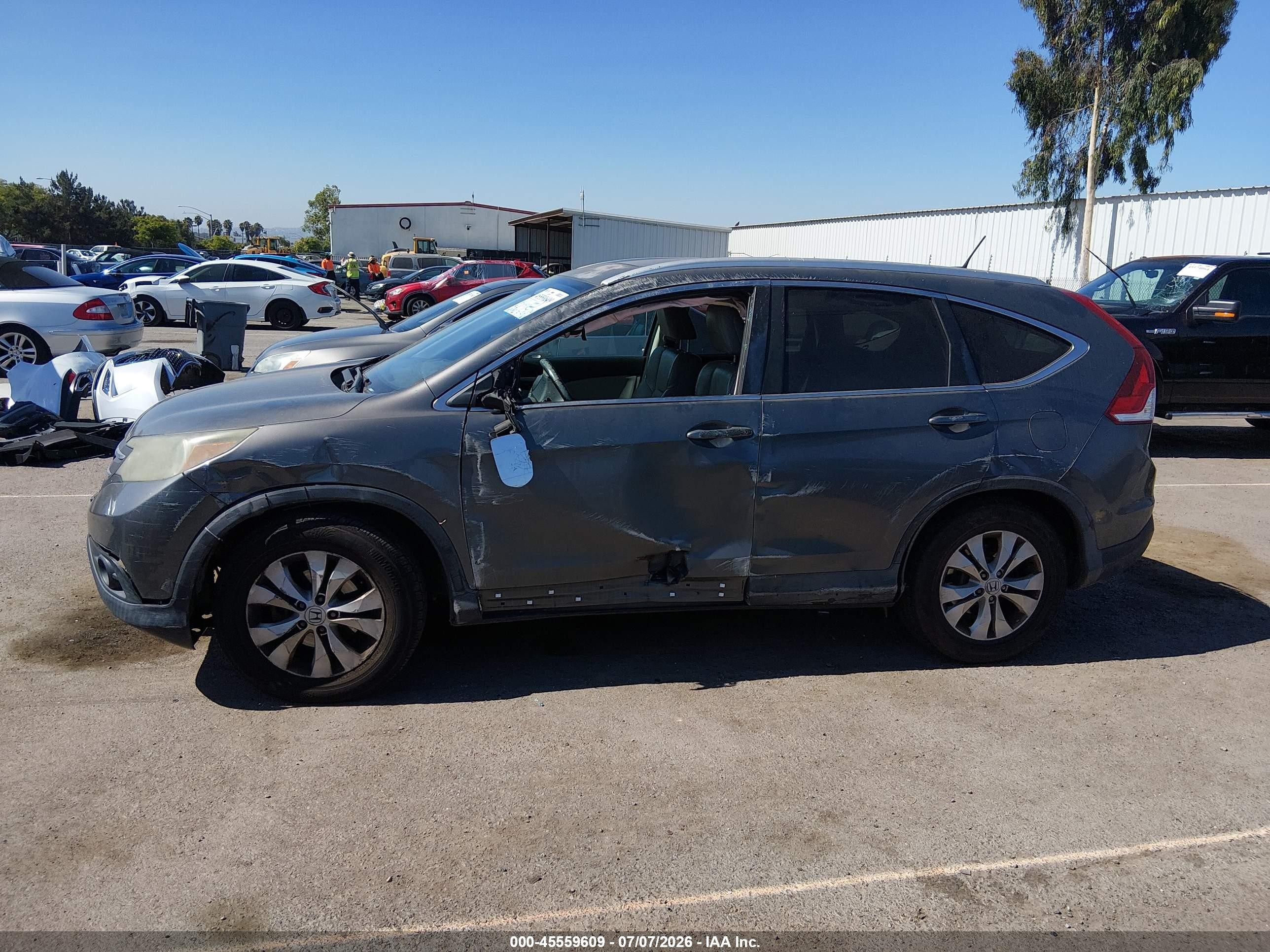 2014 Honda Cr-v Ex-l Gray vin: 2HKRM3H75EH529629