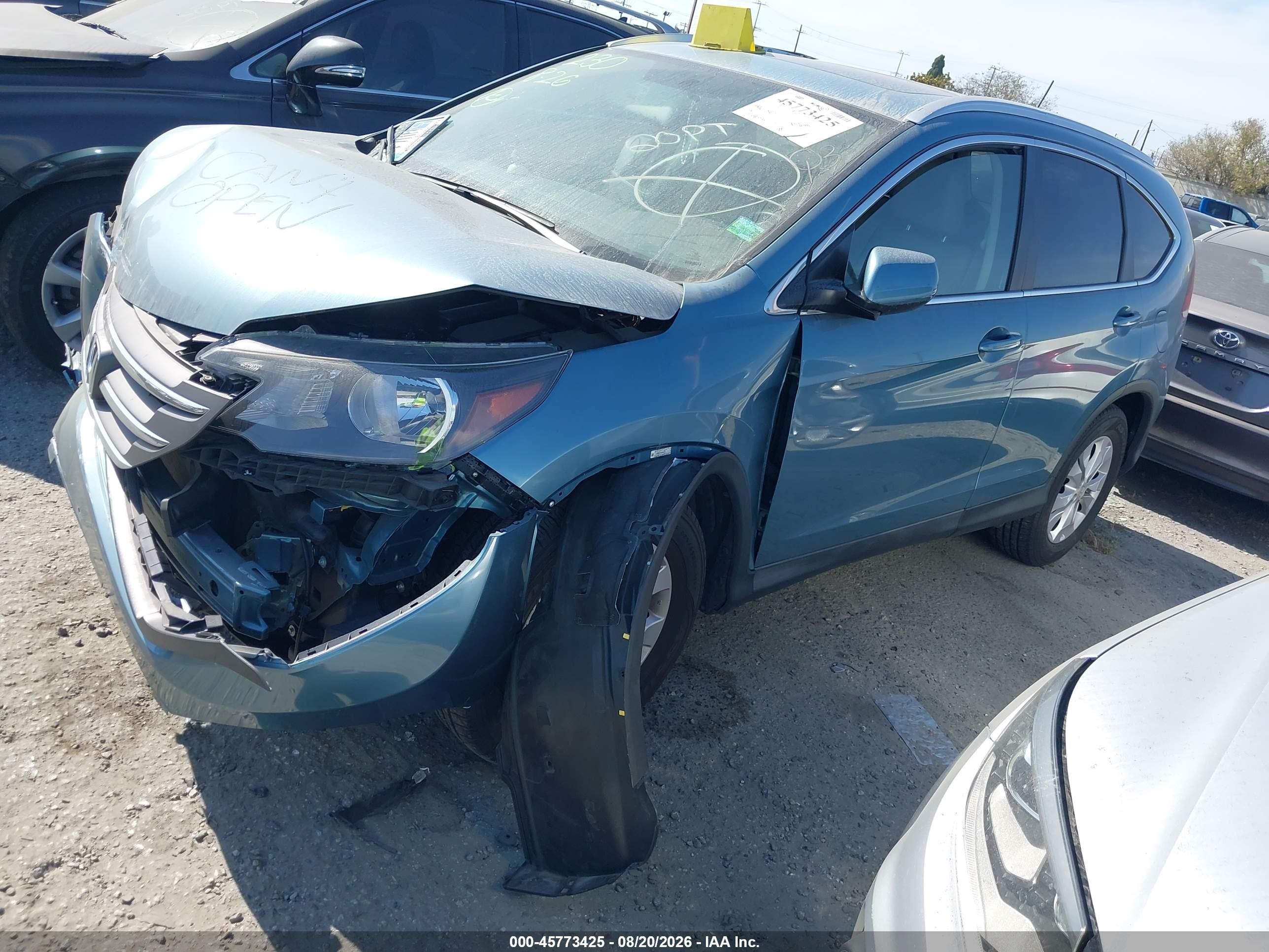 2014 Honda Cr-v Ex-l Teal vin: 2HKRM3H75EH544700