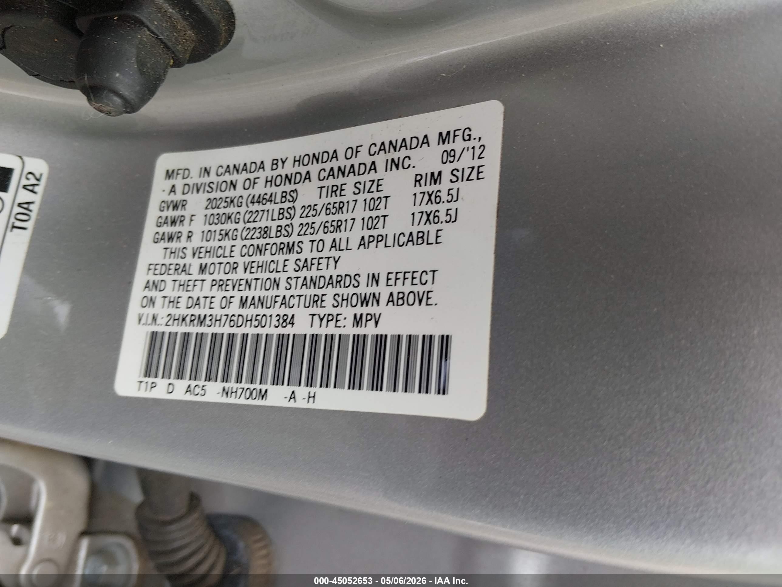 2013 Honda Cr-v Ex-l Silver vin: 2HKRM3H76DH501384