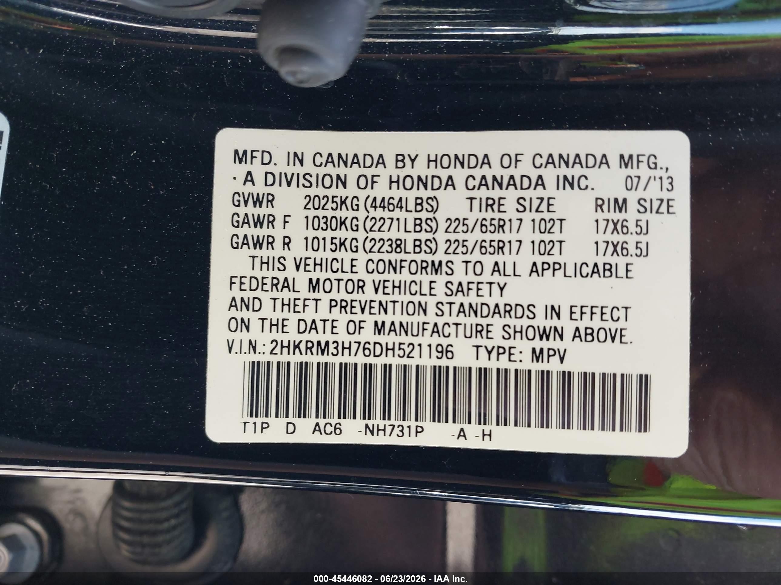 2013 Honda Cr-v Ex-l Black vin: 2HKRM3H76DH521196