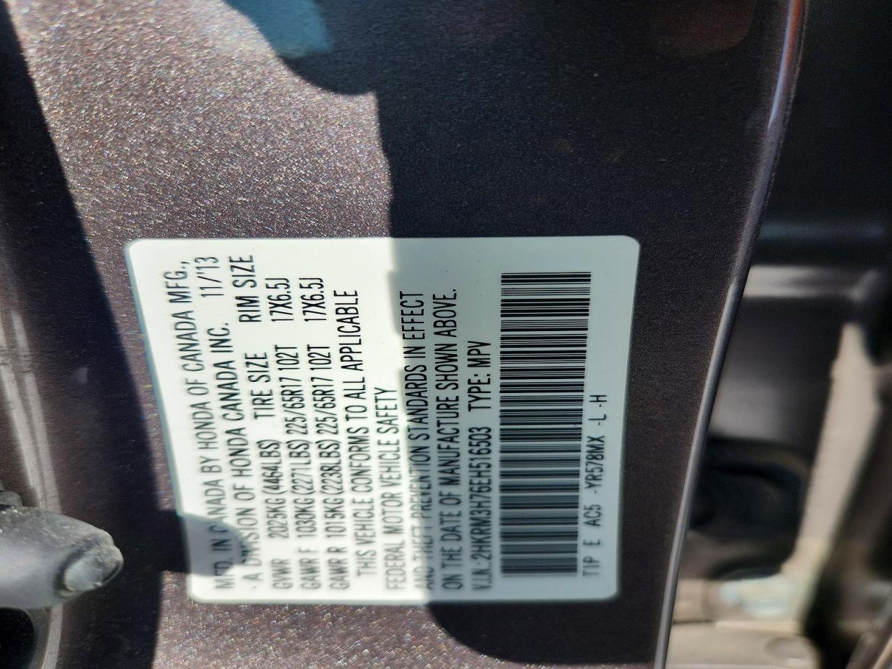 2014 Honda Cr-v Exl Gray vin: 2HKRM3H76EH516503