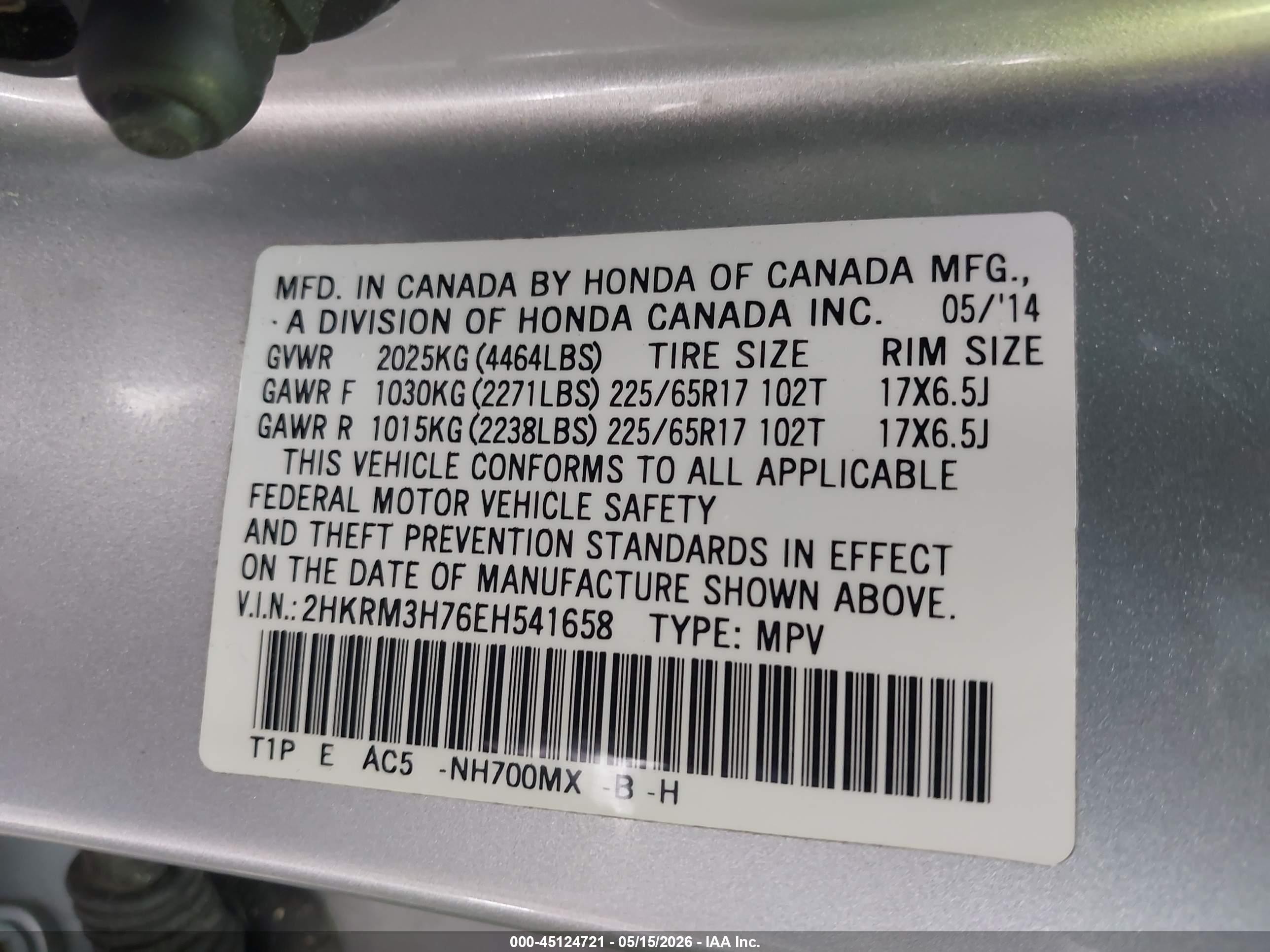 2014 Honda Cr-v Ex-l Серебряный vin: 2HKRM3H76EH541658