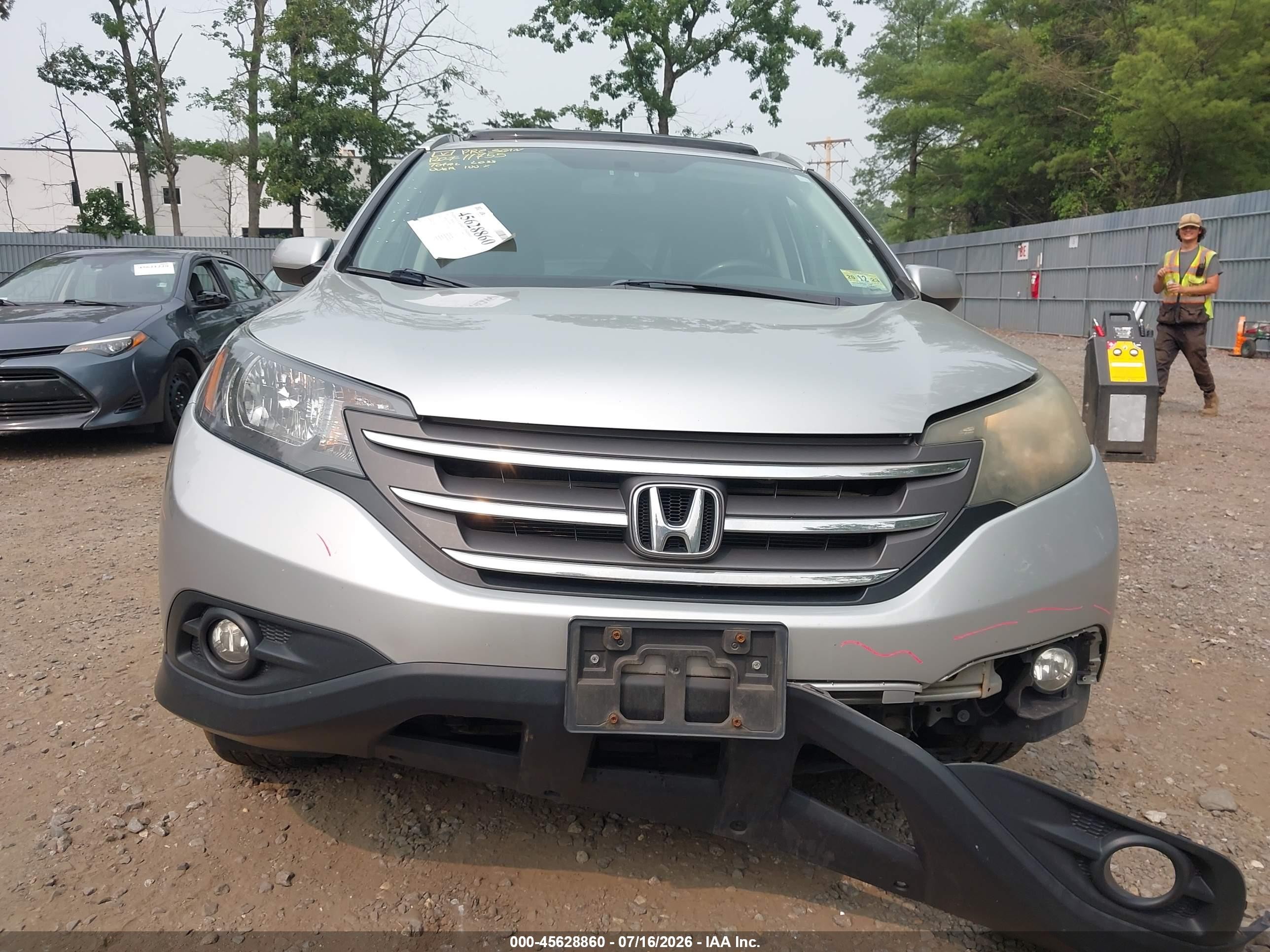 2014 Honda Cr-v Ex-l Silver vin: 2HKRM3H76EH564373