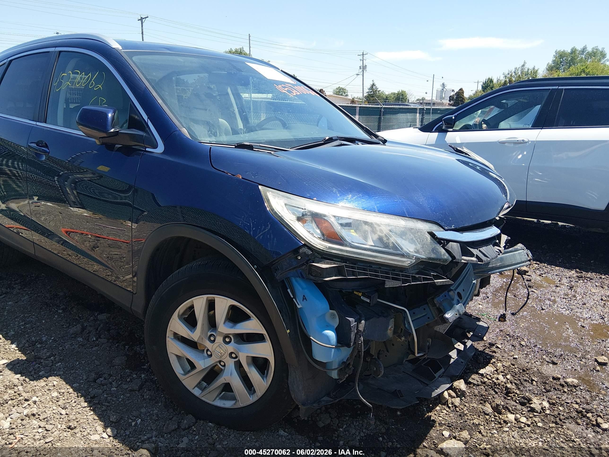 2015 Honda Cr-v Ex-l Blue vin: 2HKRM3H76FH517958